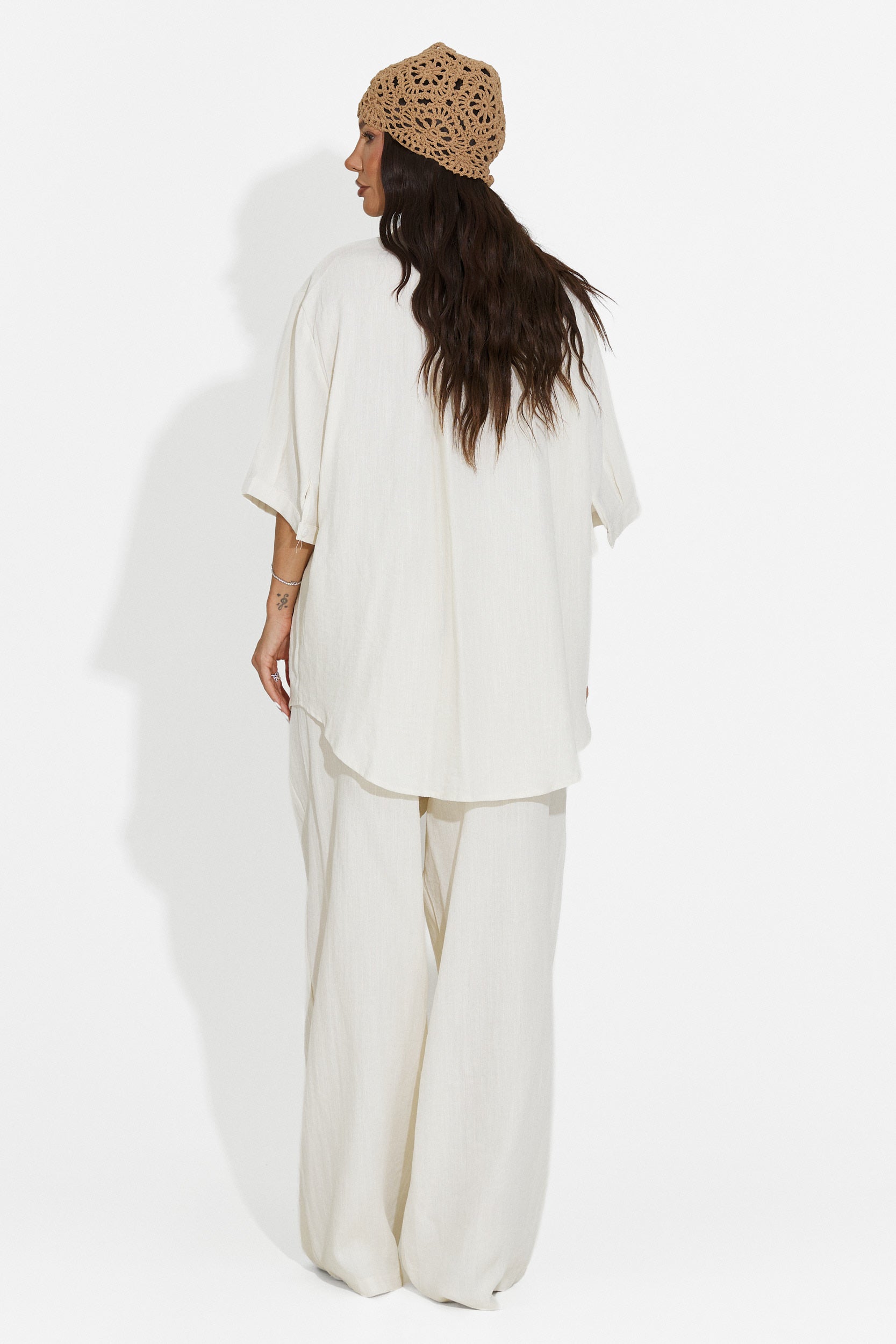 Compleu dama camasa + pantaloni bej Carolia Bogas