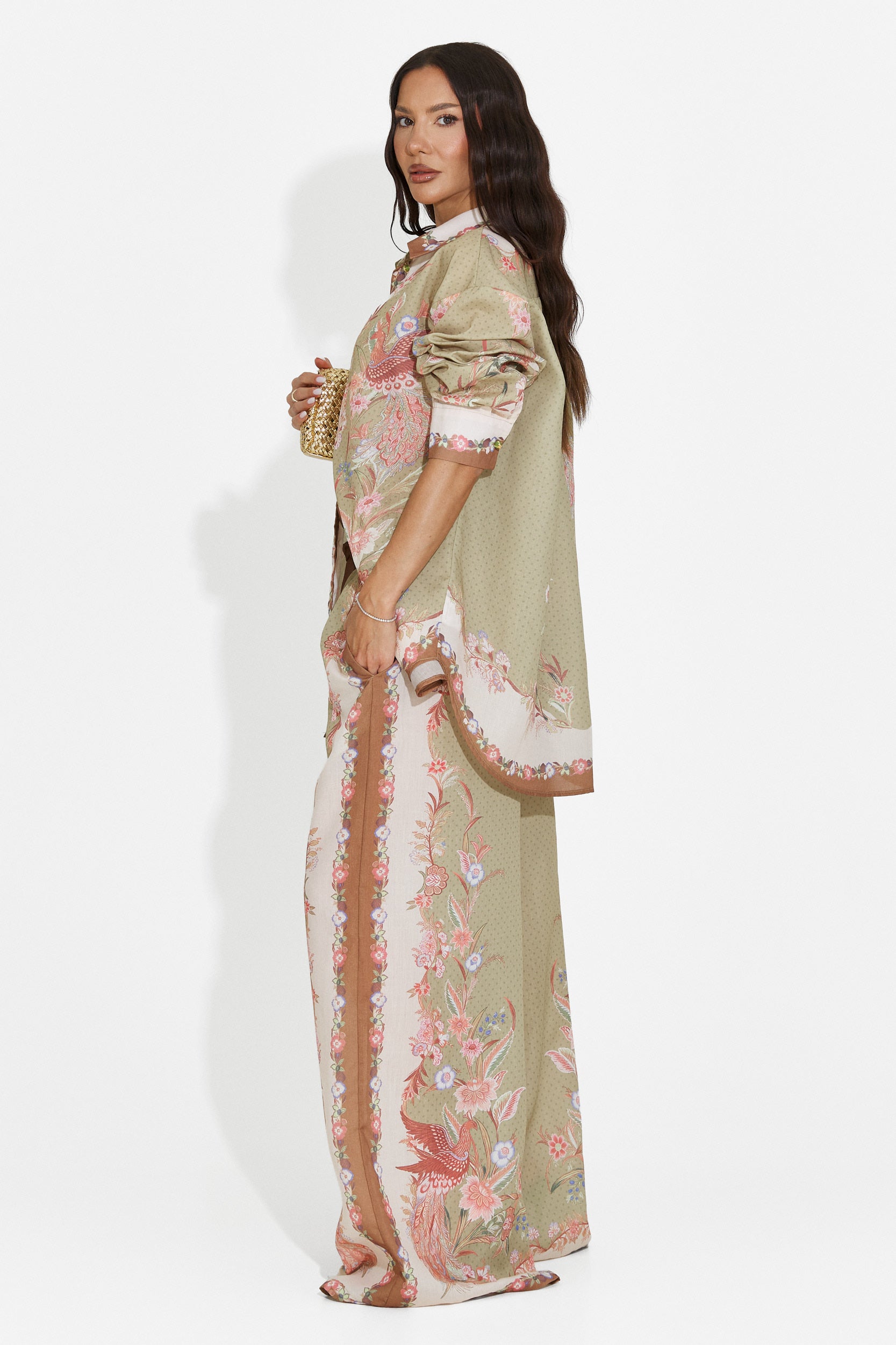 Compleu dama camasa + pantaloni verde Lazyra Bogas