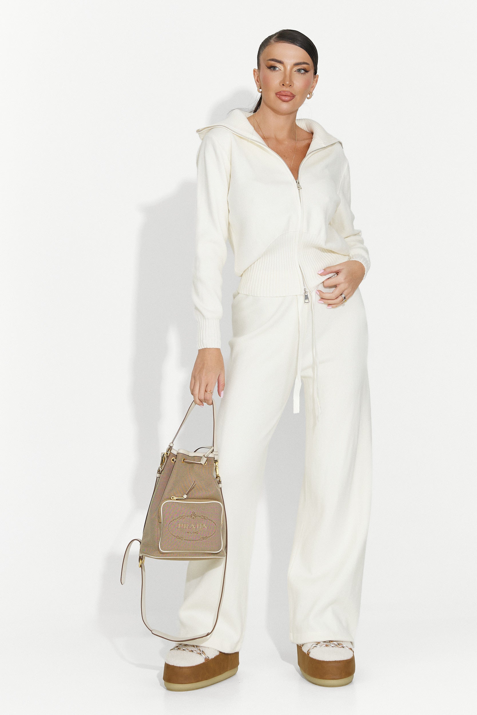 Women's casual beige set Glenira Bogas