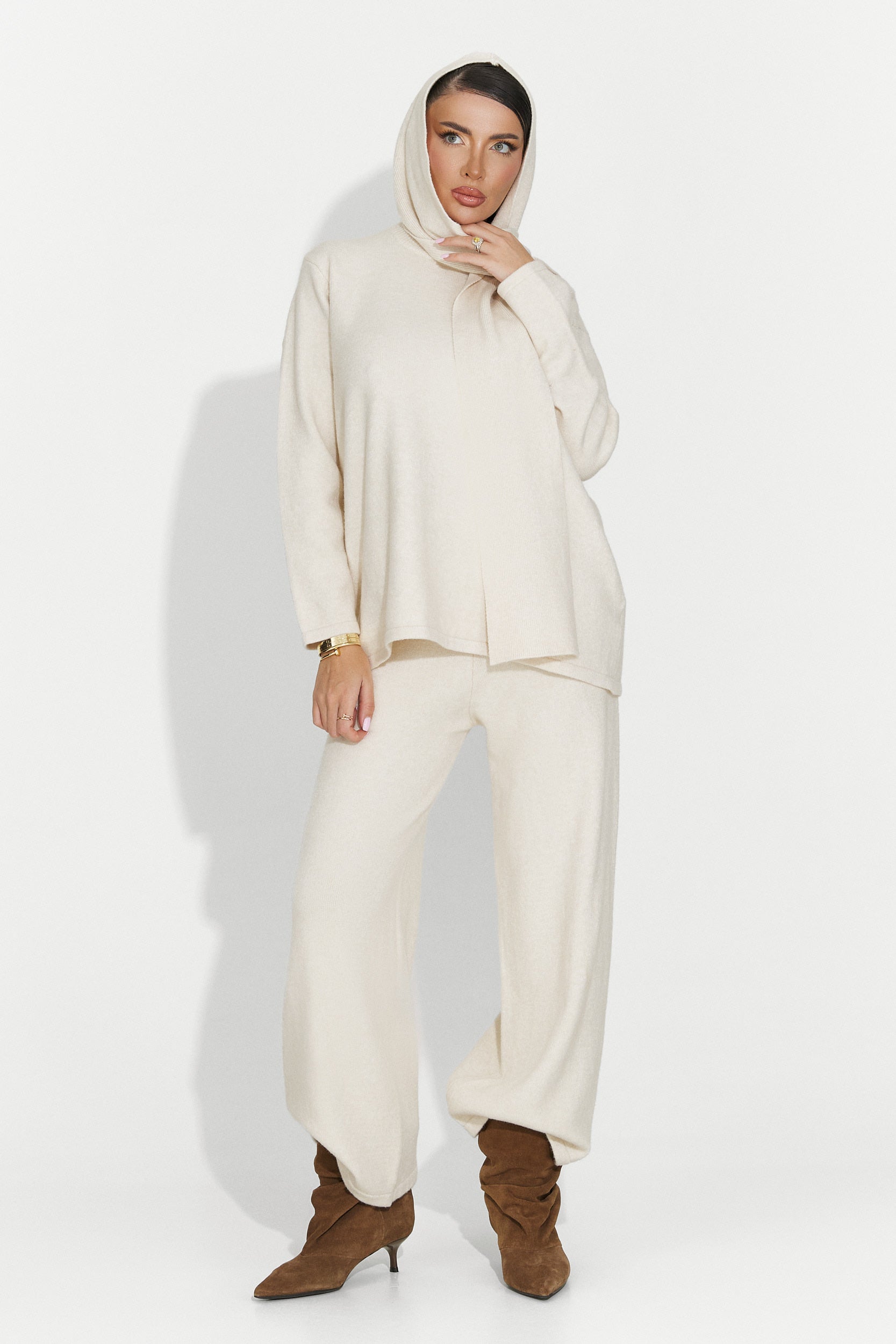 Compleu dama casual bej Vencilie Bogas