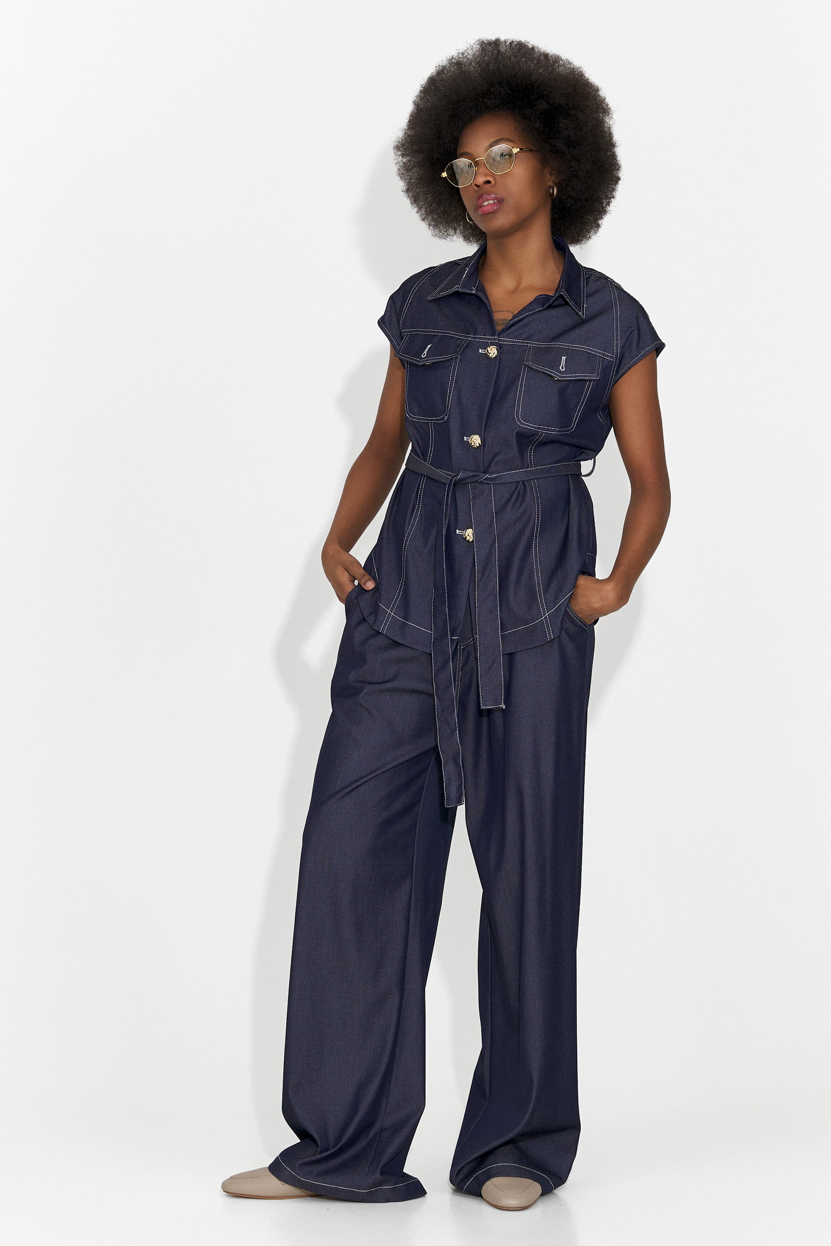 Compleu dama casual bleumarin Enolia Bogas