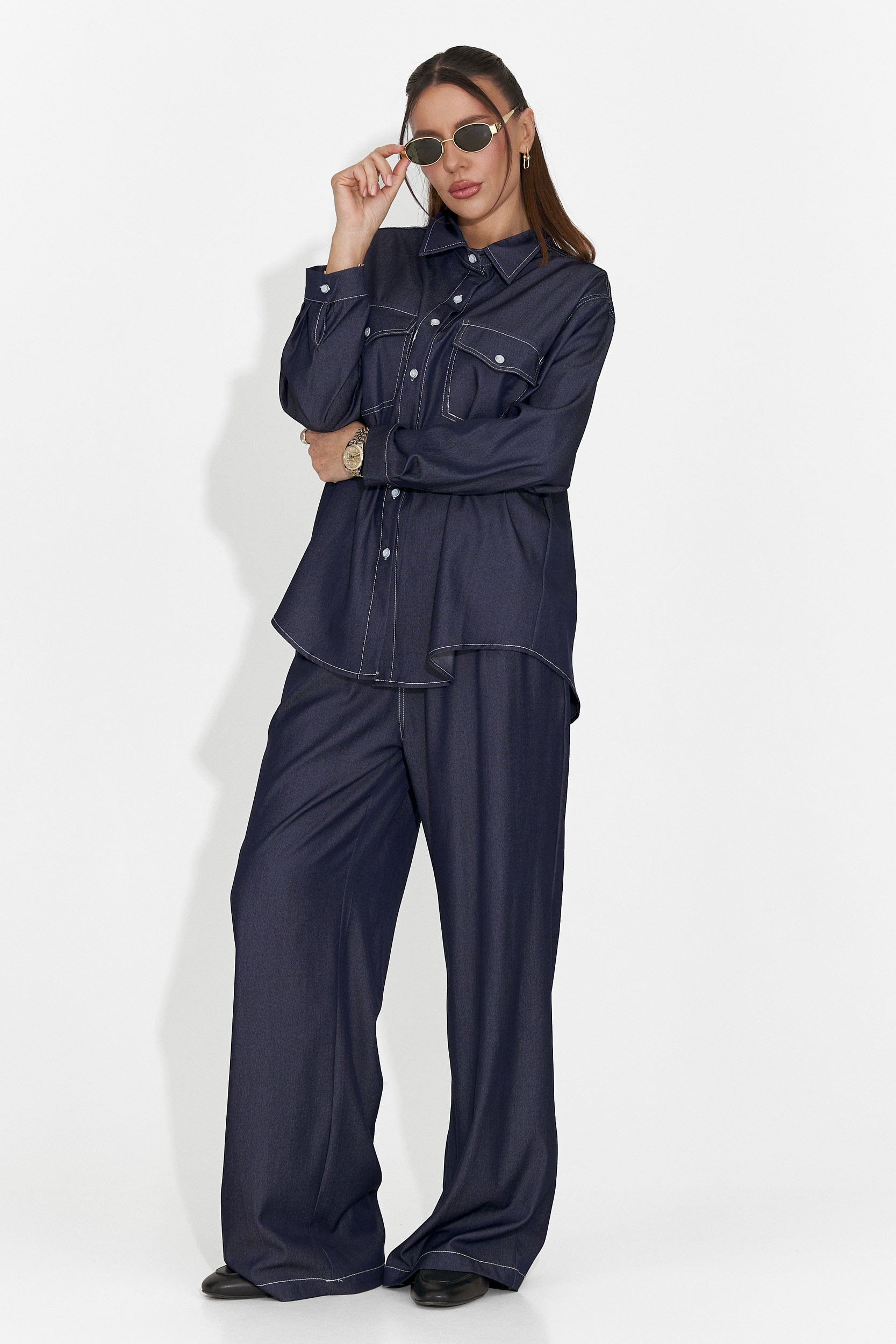 Compleu dama casual bleumarin Zunaira Bogas