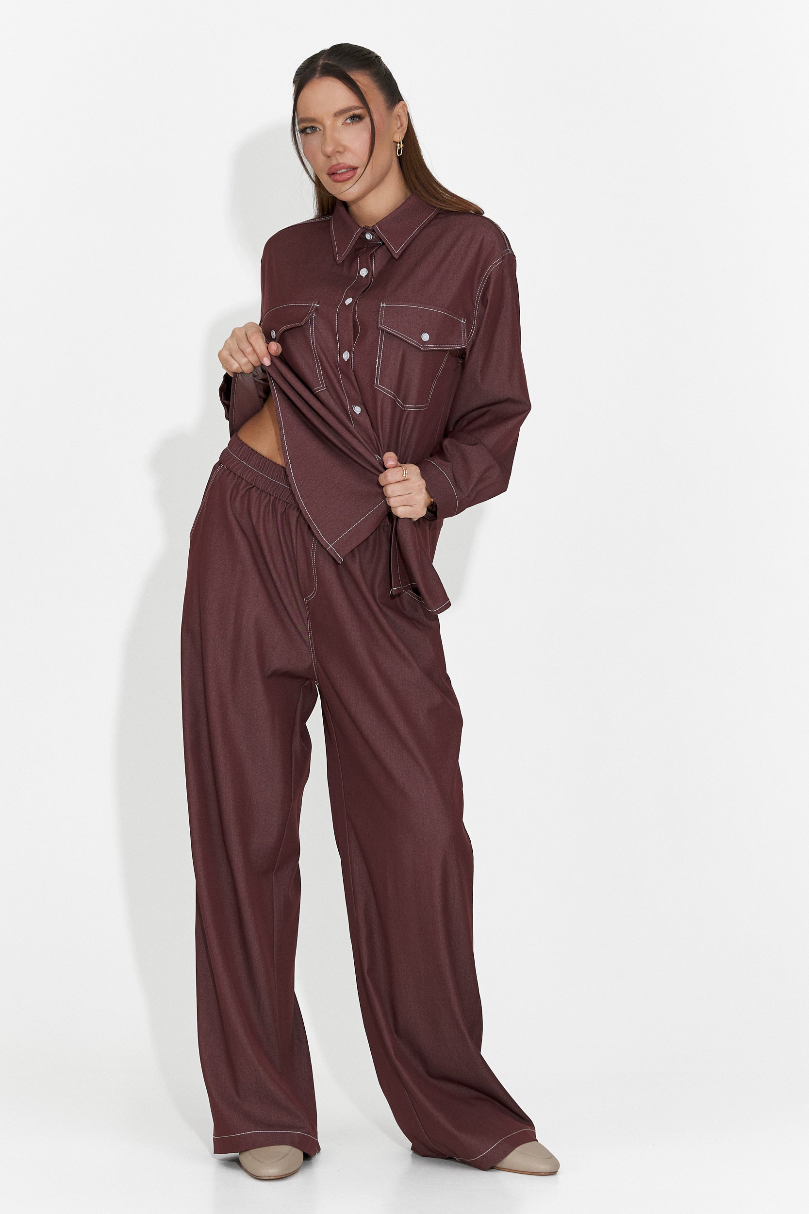 Compleu dama casual burgundy Zunaira Bogas