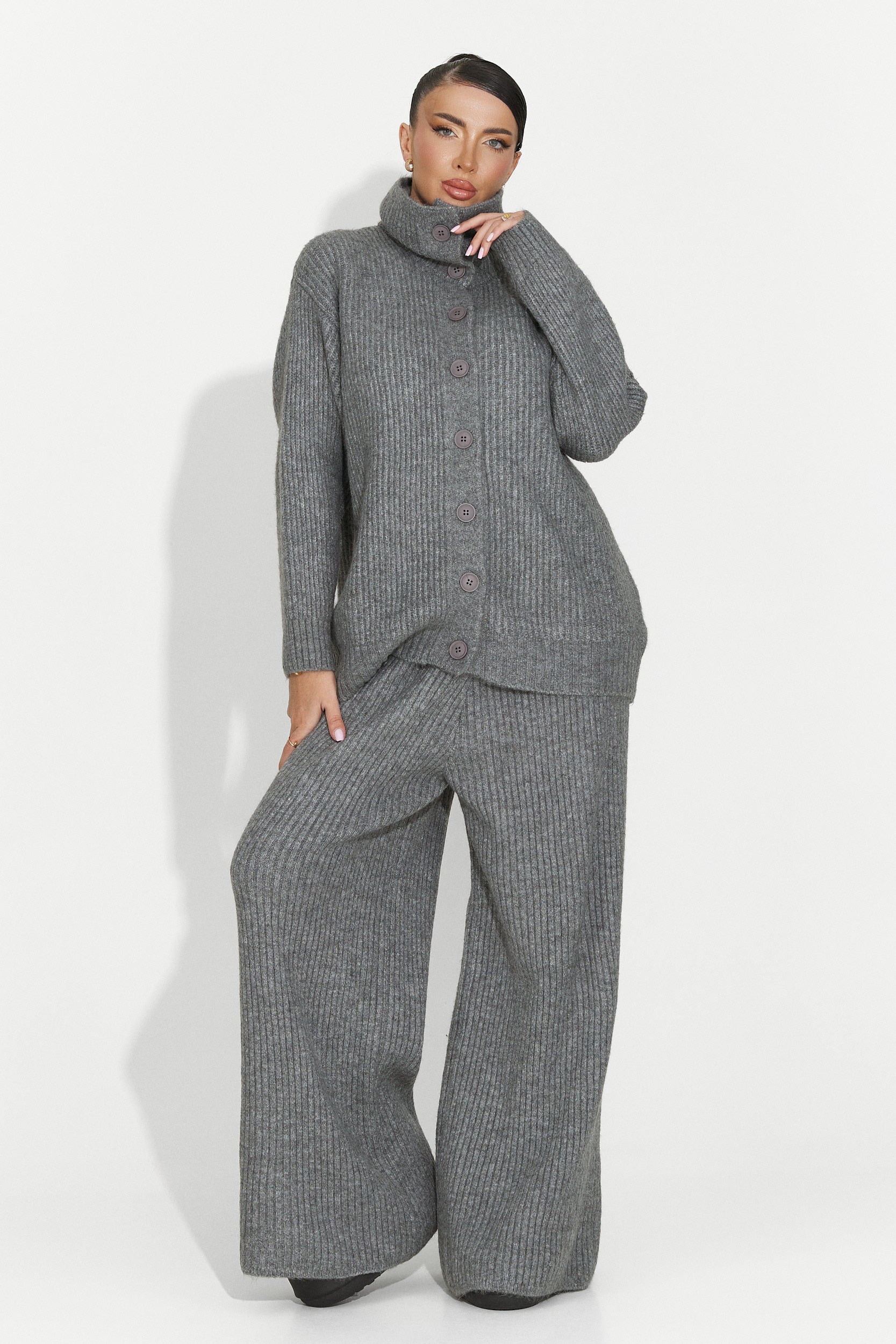 Compleu dama casual gri Verlia Bogas