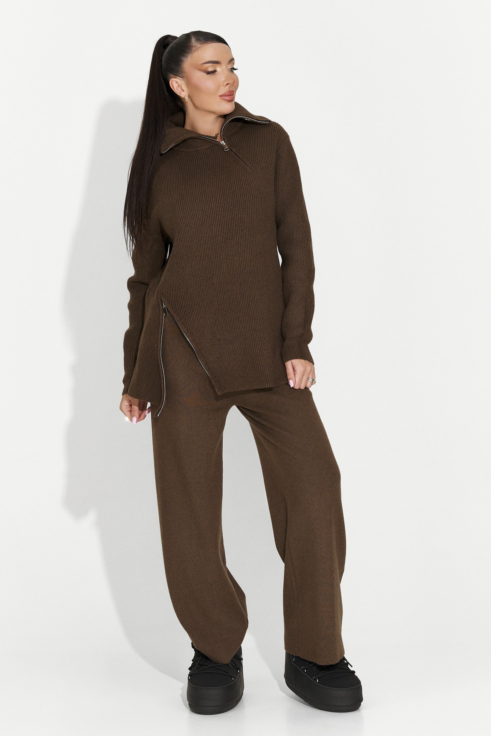 Women's casual brown set Arliena Bogas