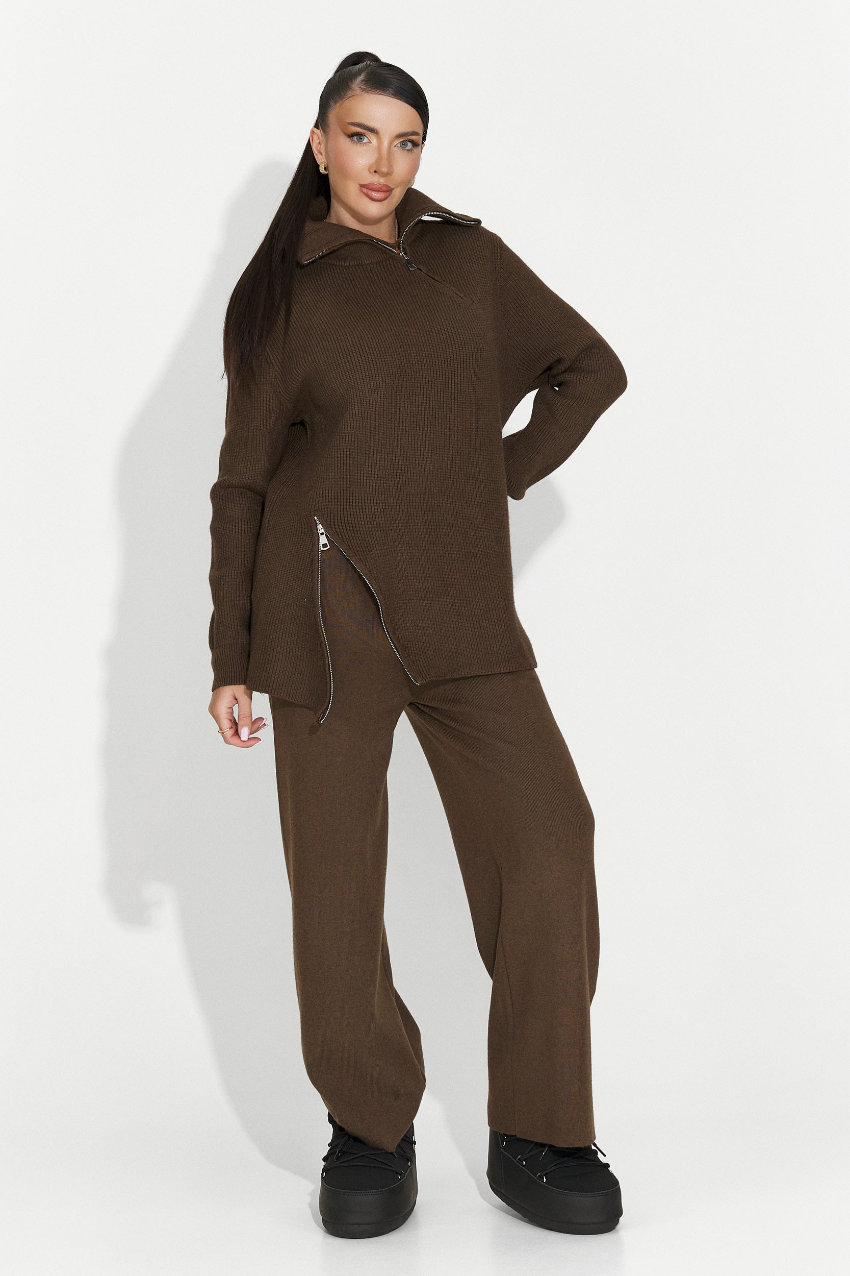 Women's casual brown set Arliena Bogas
