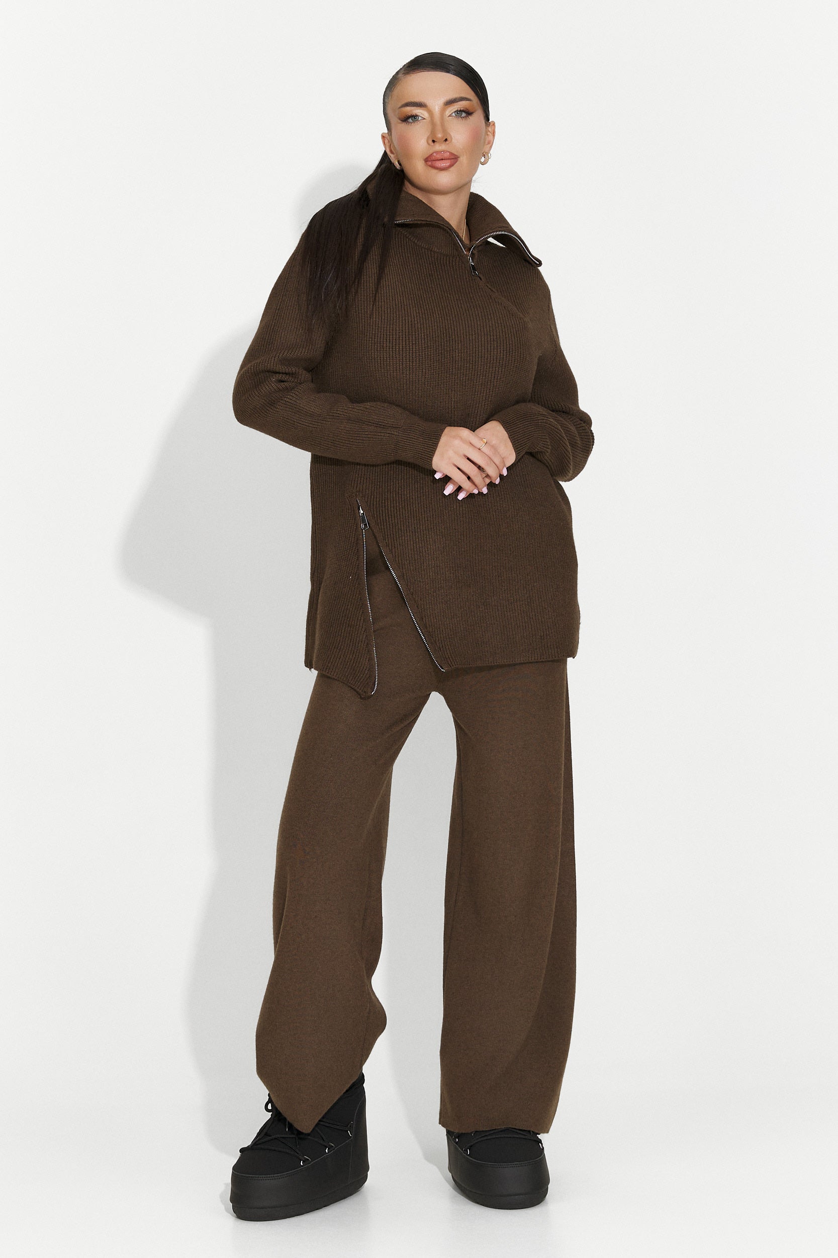 Women's casual brown set Arliena Bogas