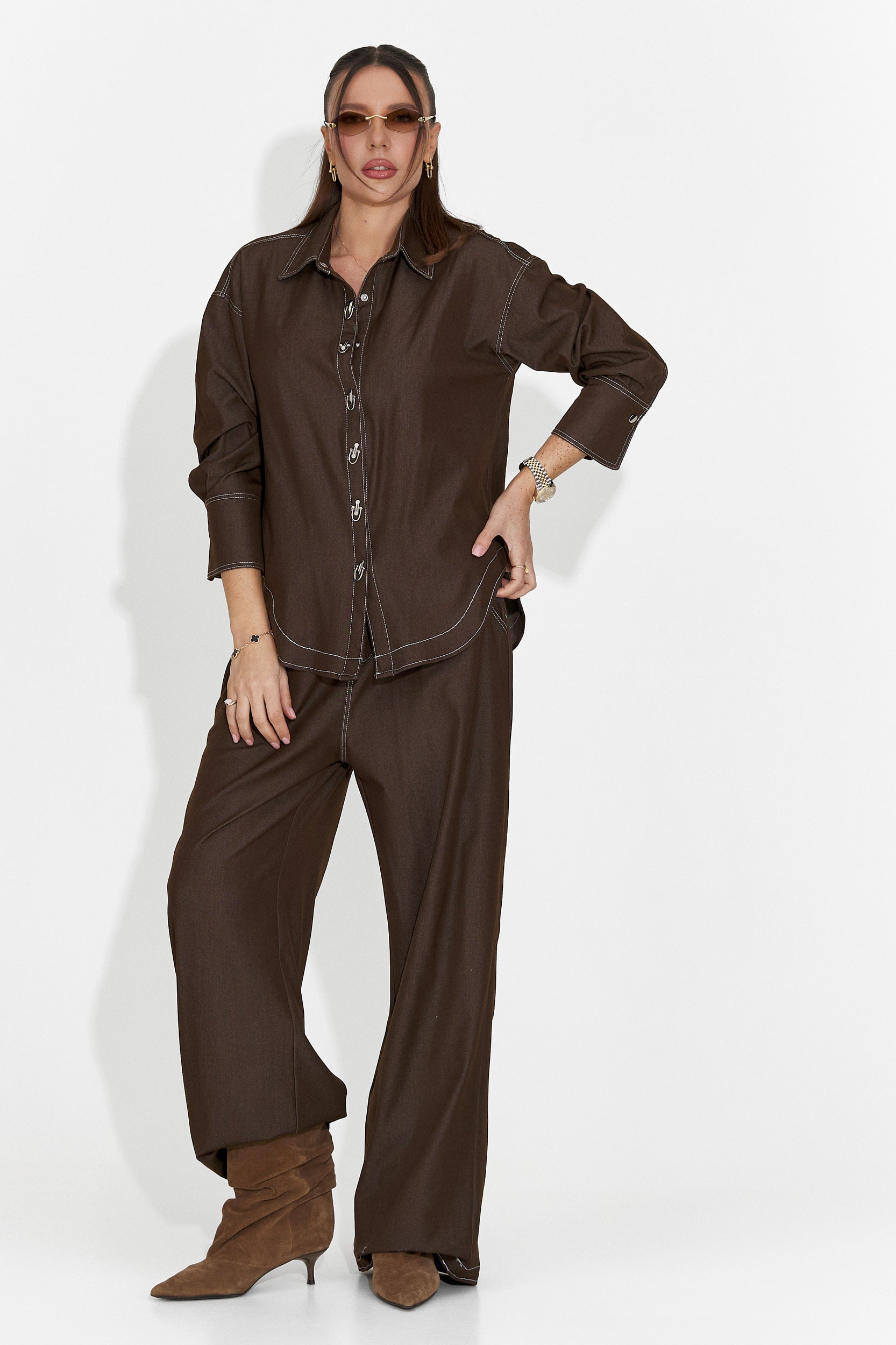 Compleu dama casual maro Elisio Bogas