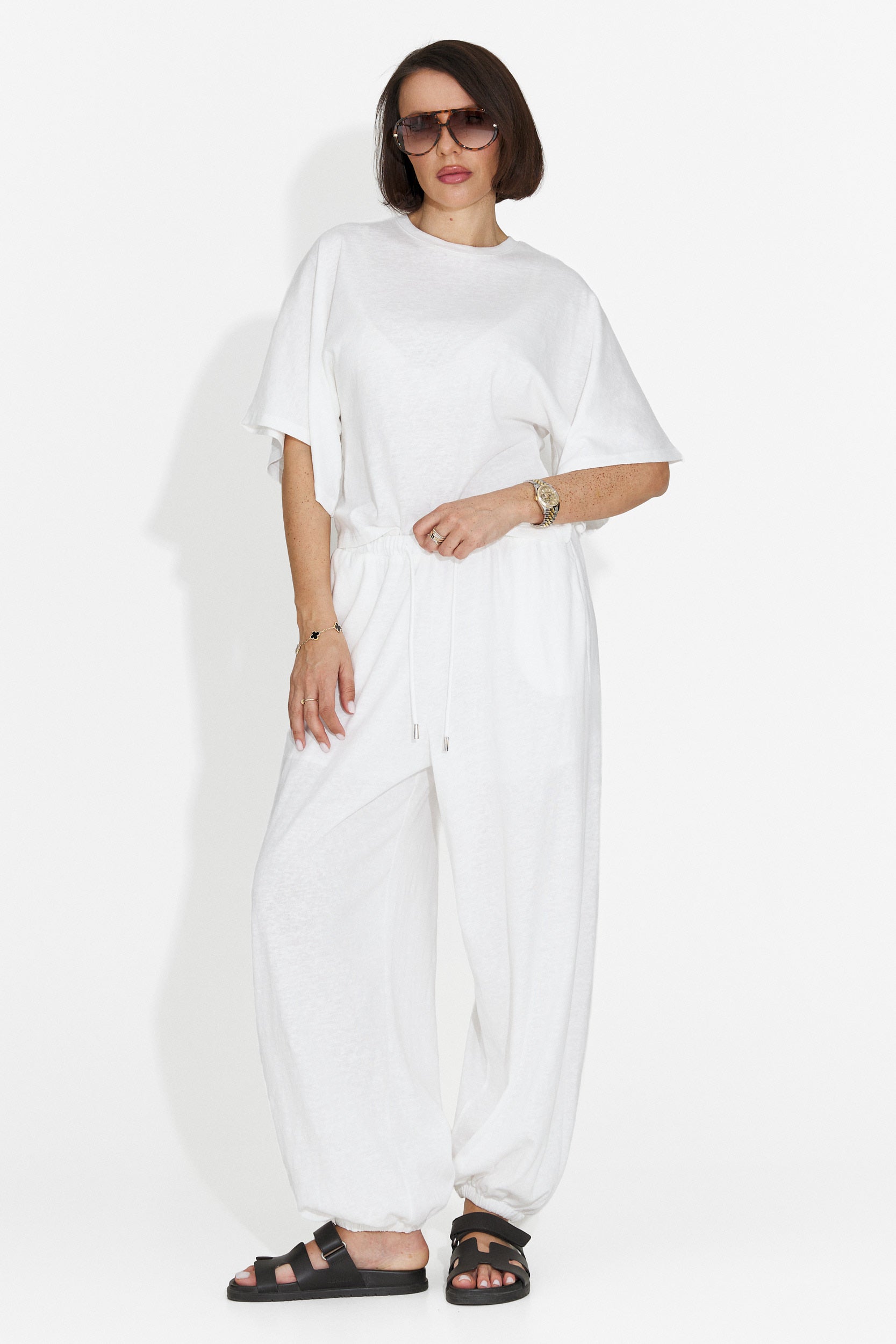 Compleu dama cu pantaloni alb Bedya Bogas