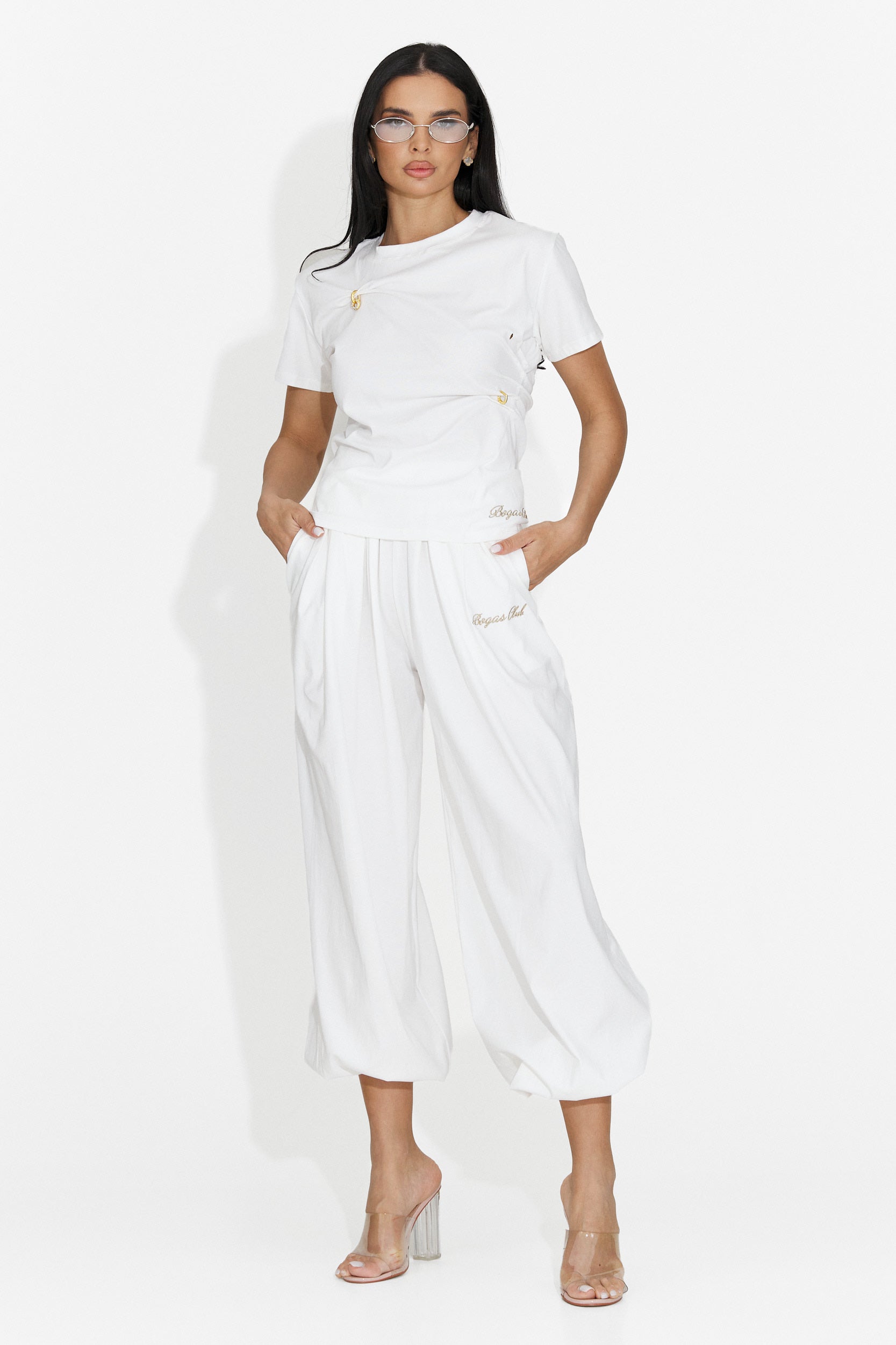 Compleu dama cu pantaloni alb Leah Bogas