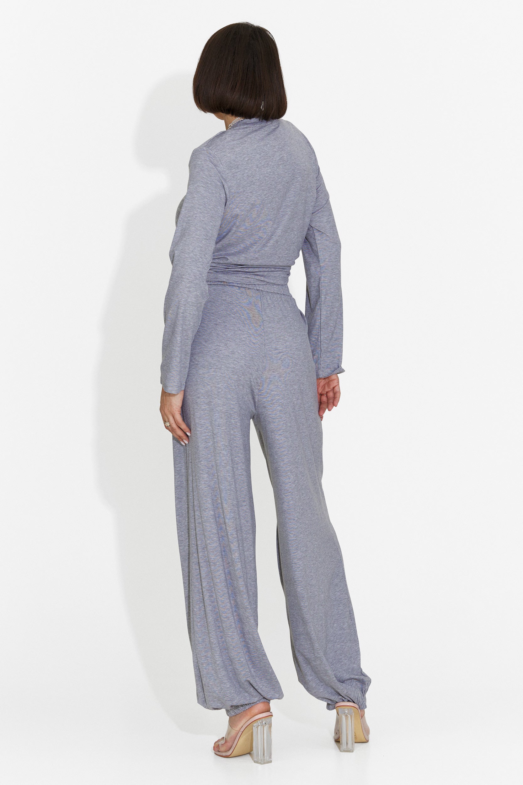Compleu dama cu pantaloni gri Namay Bogas