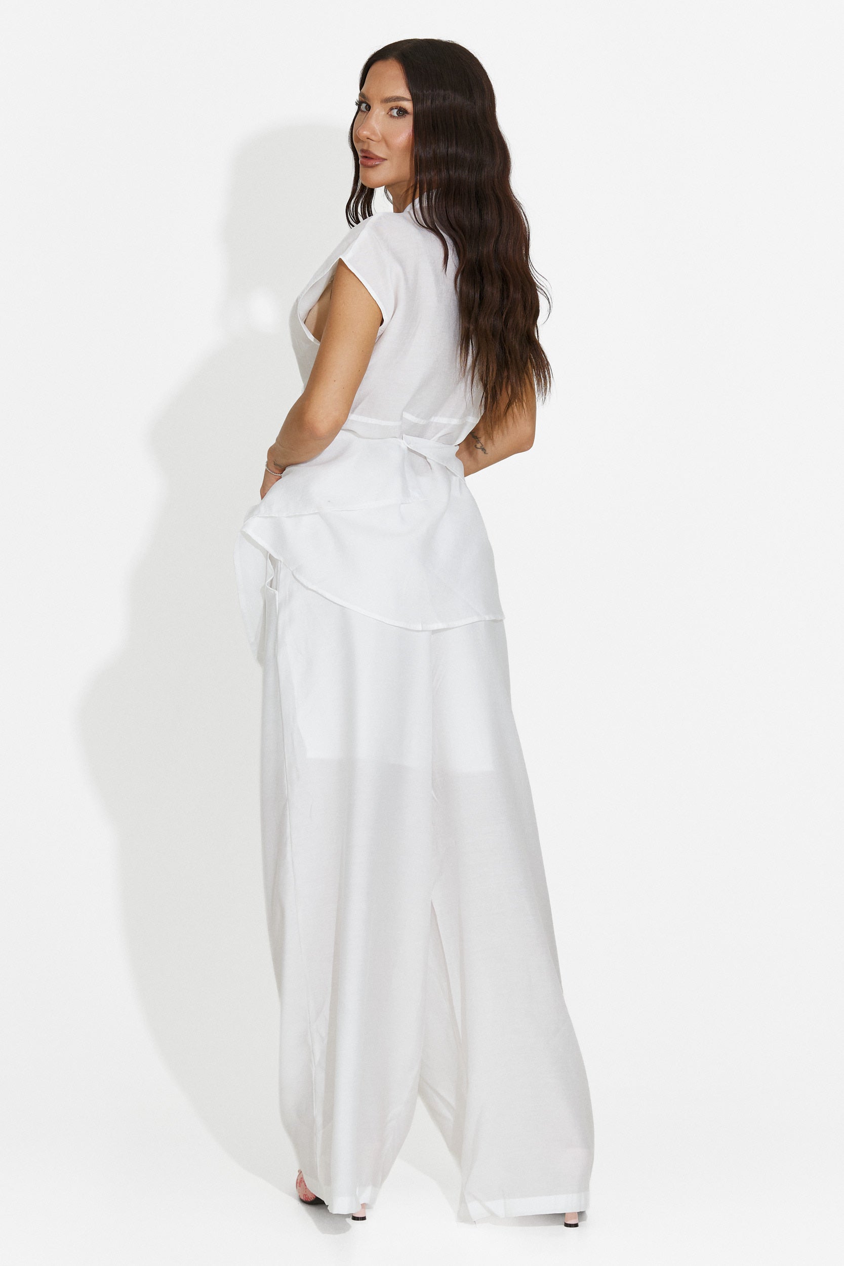Compleu dama cu pantaloni lungi alb Searcing Bogas