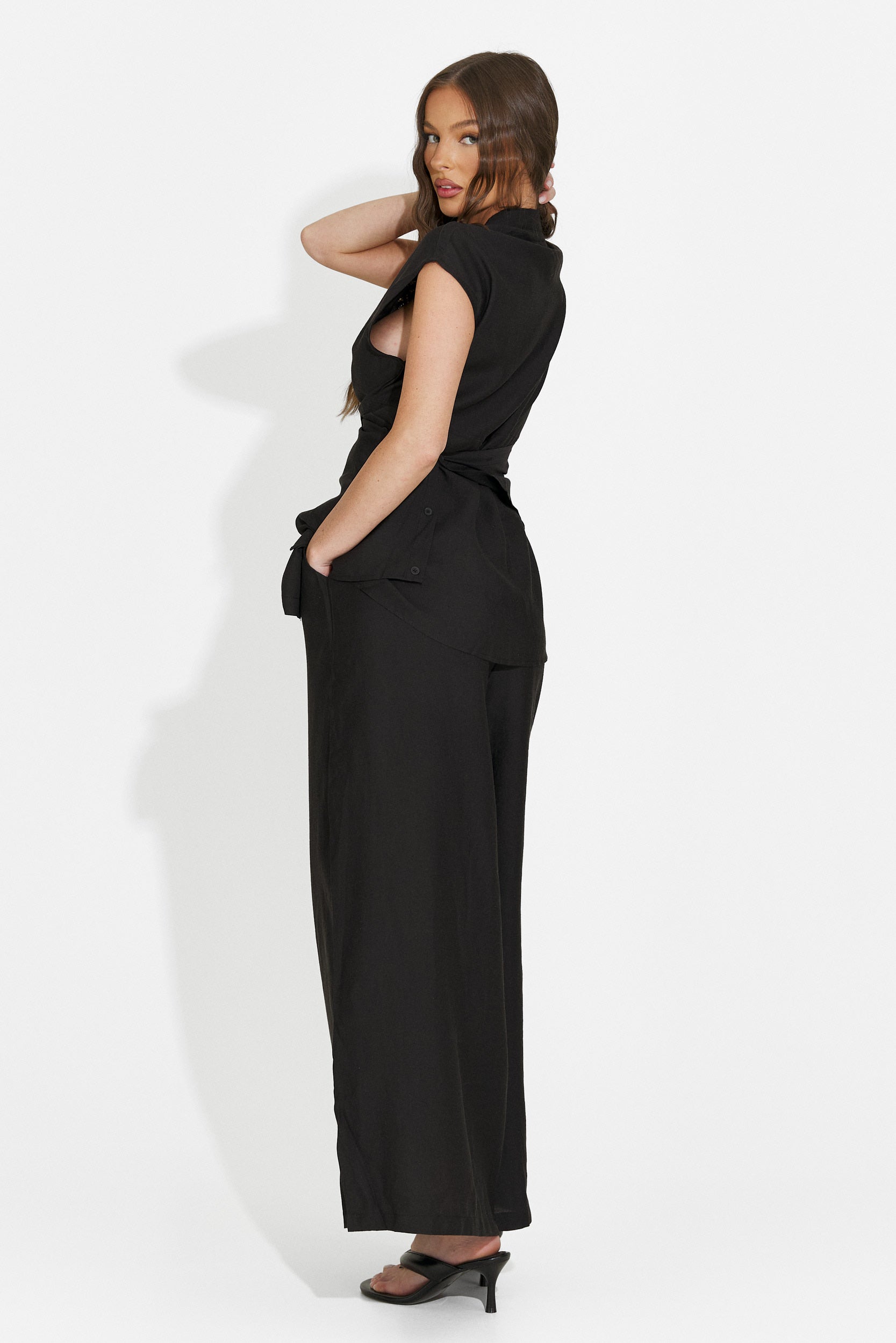 Compleu dama cu pantaloni lungi negru Searcing Bogas