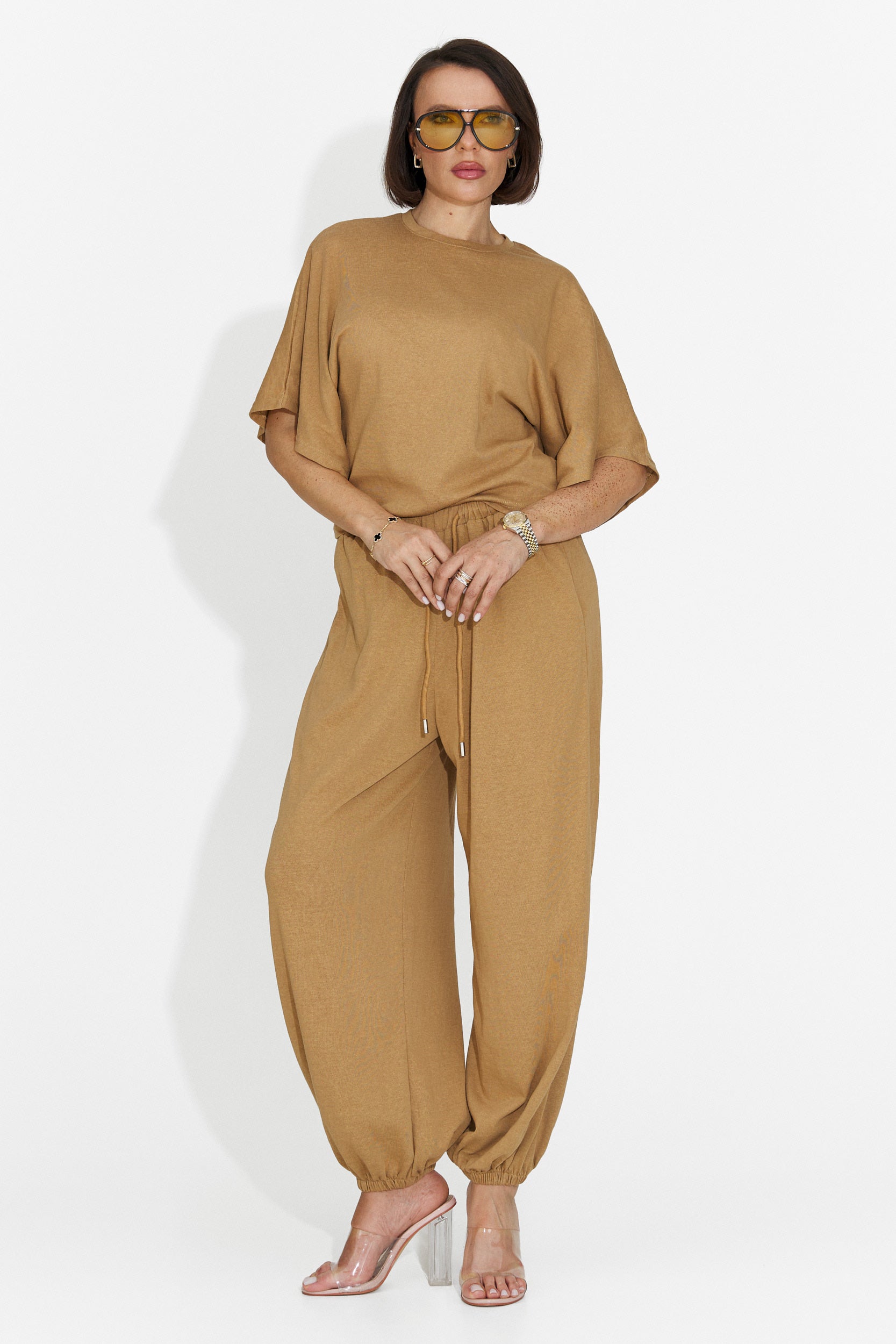 Compleu dama cu pantaloni maro Bedya Bogas