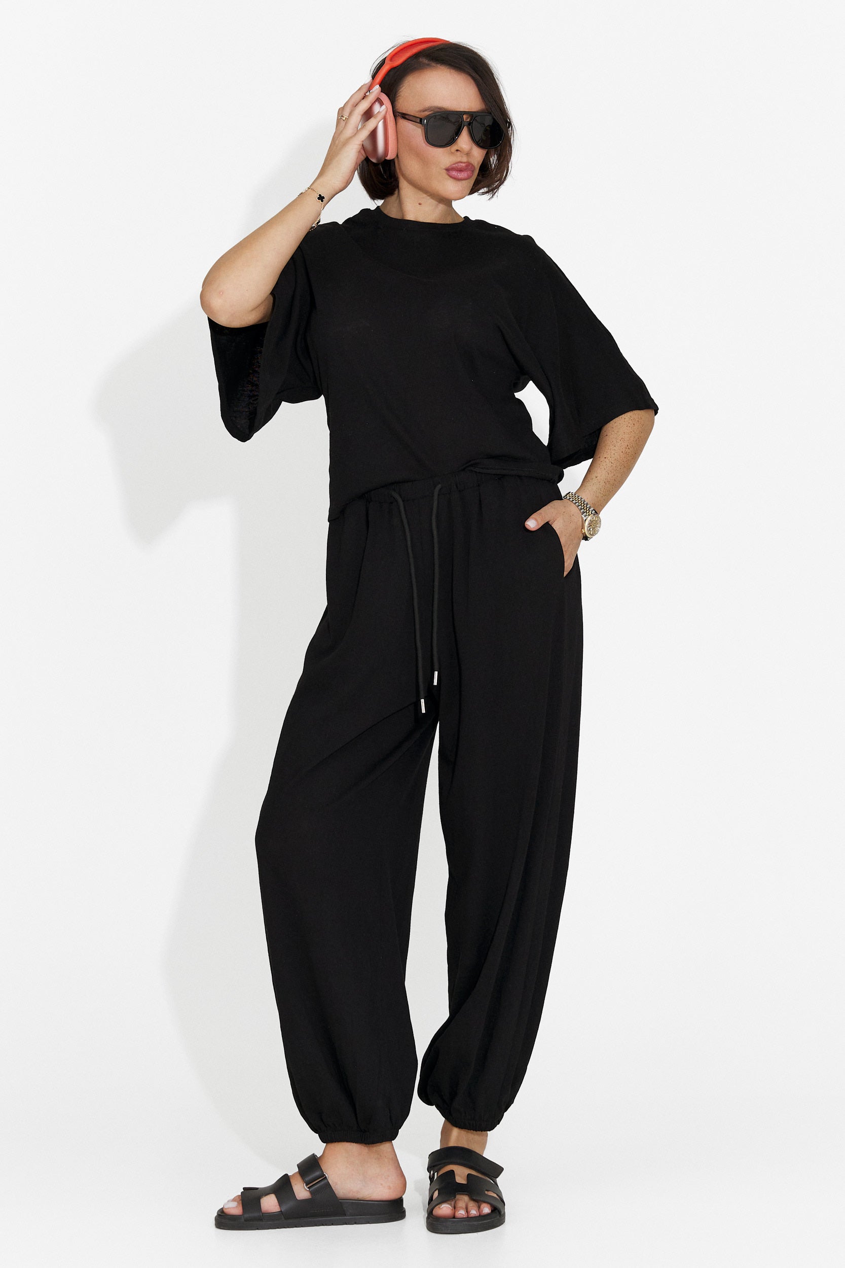 Compleu dama cu pantaloni negru Bedya Bogas