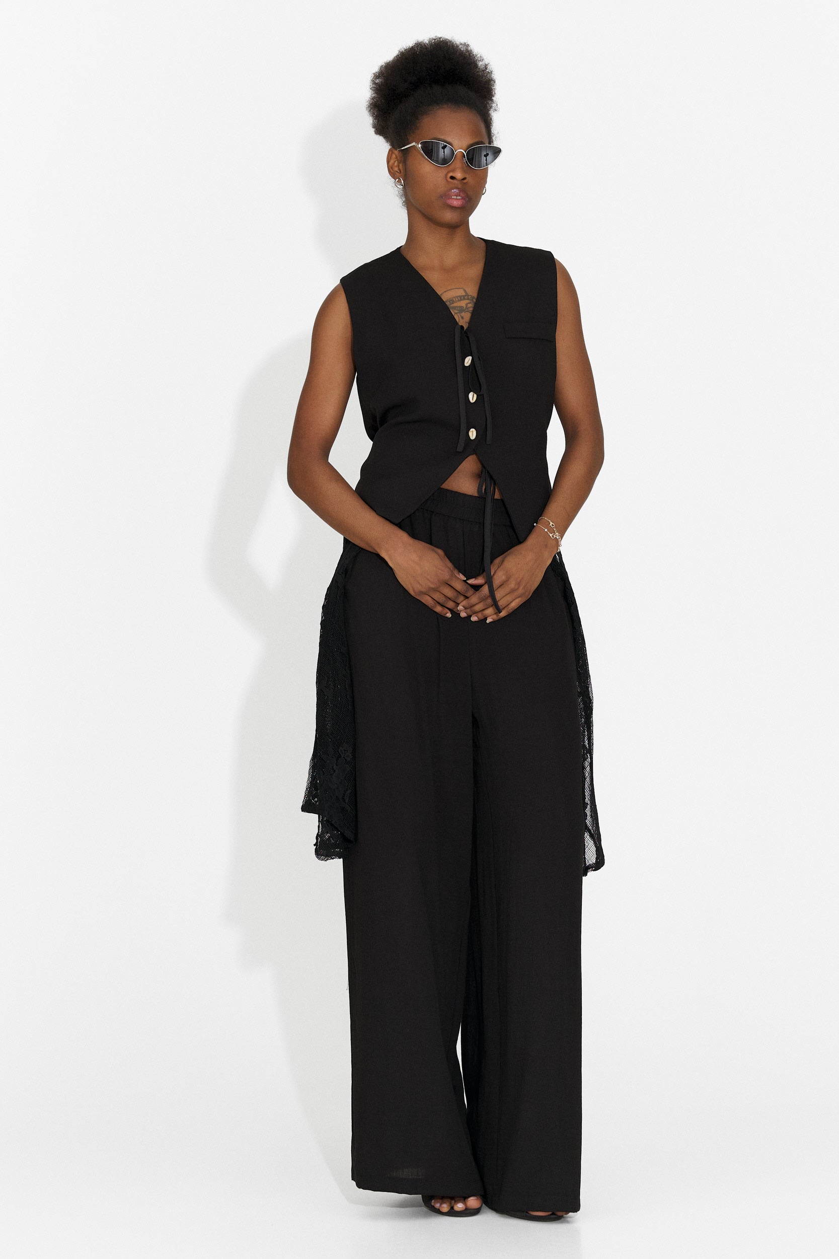Compleu dama cu pantaloni negru Gladiola Bogas