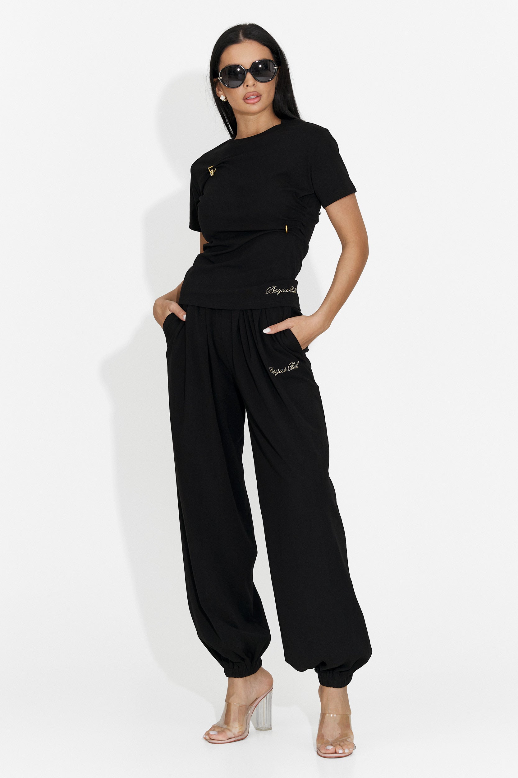 Compleu dama cu pantaloni negru Leah Bogas