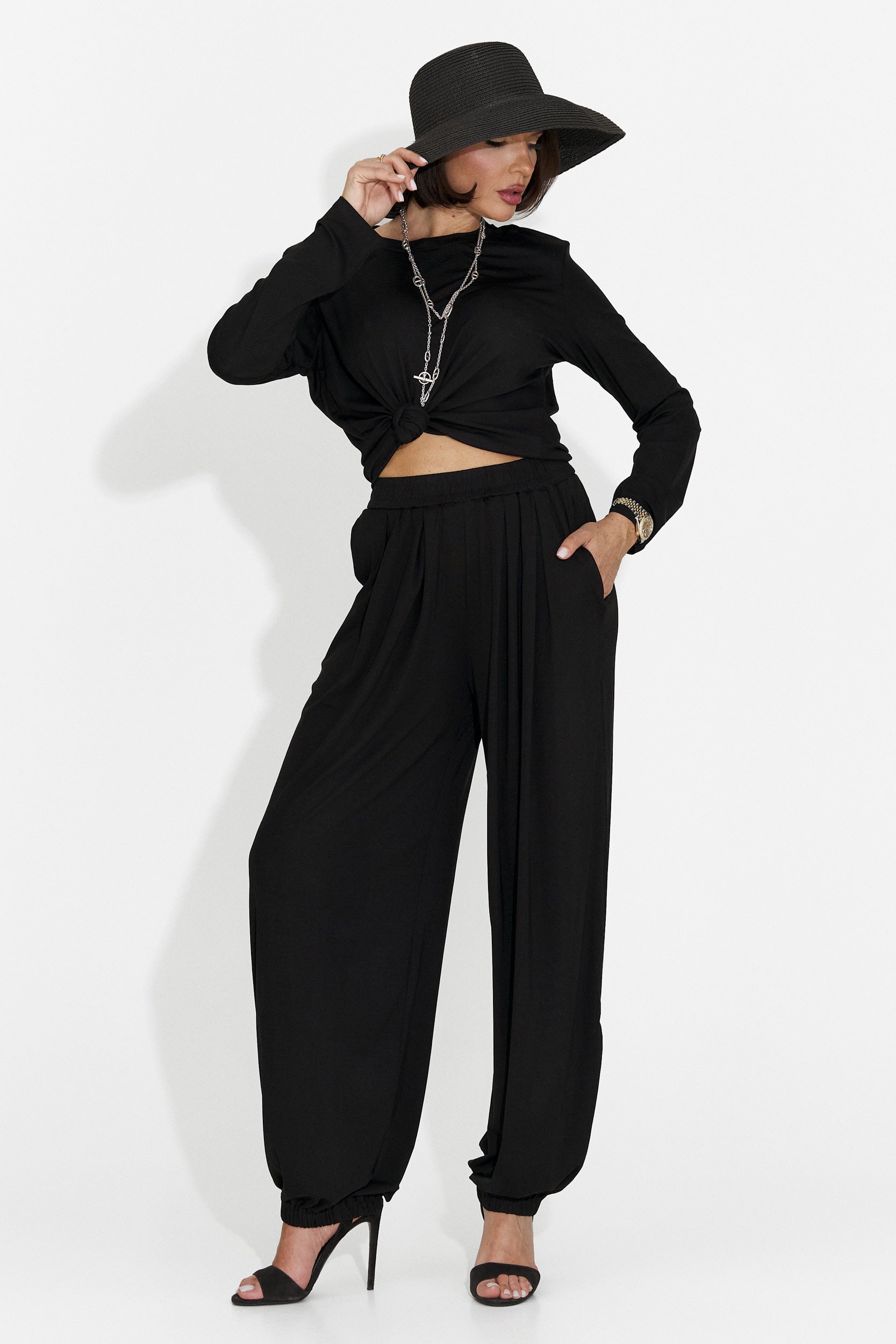 Compleu dama cu pantaloni negru Namay Bogas