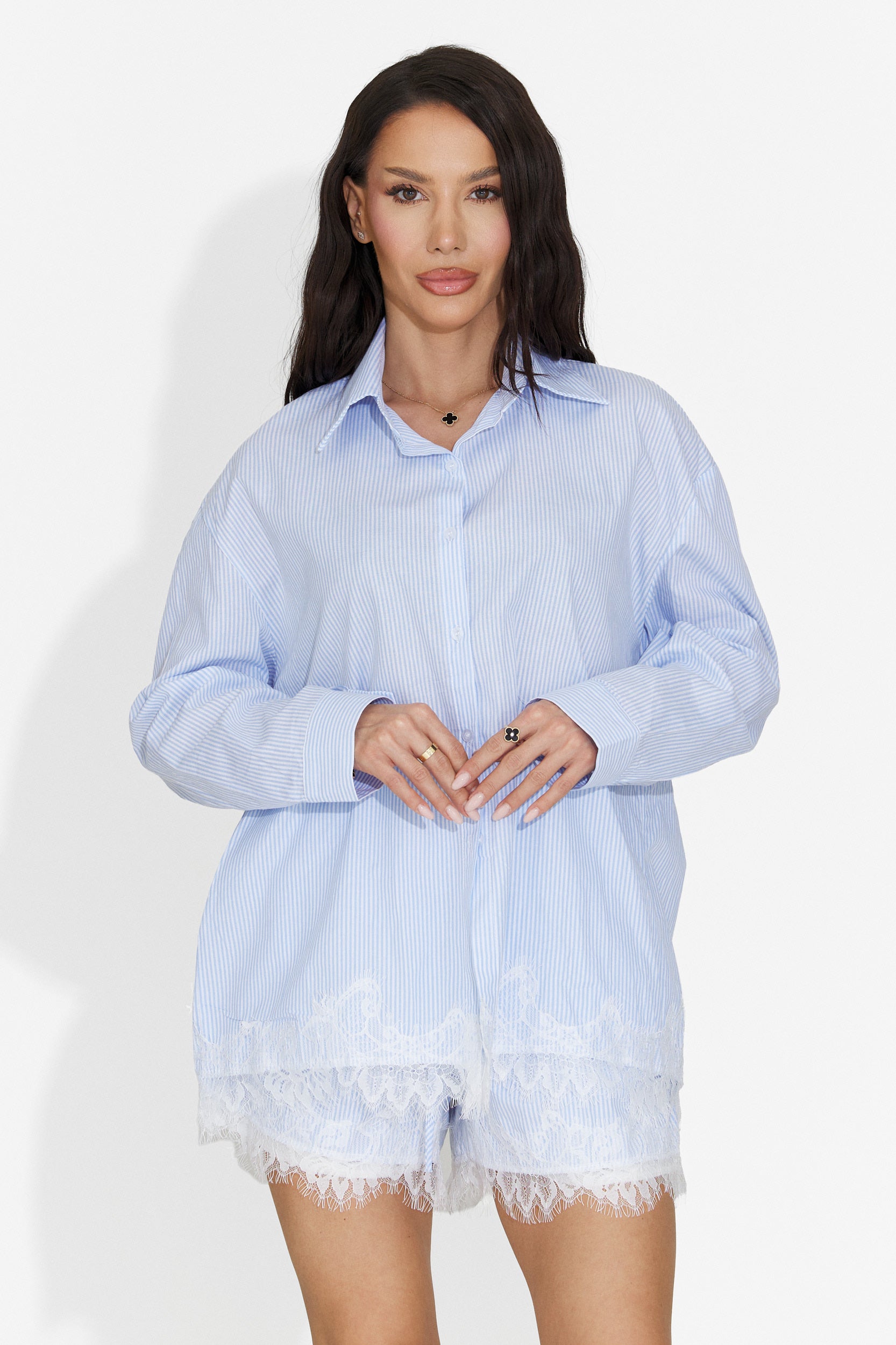 Compleu dama cu pantaloni scurti bleu Marigold Bogas