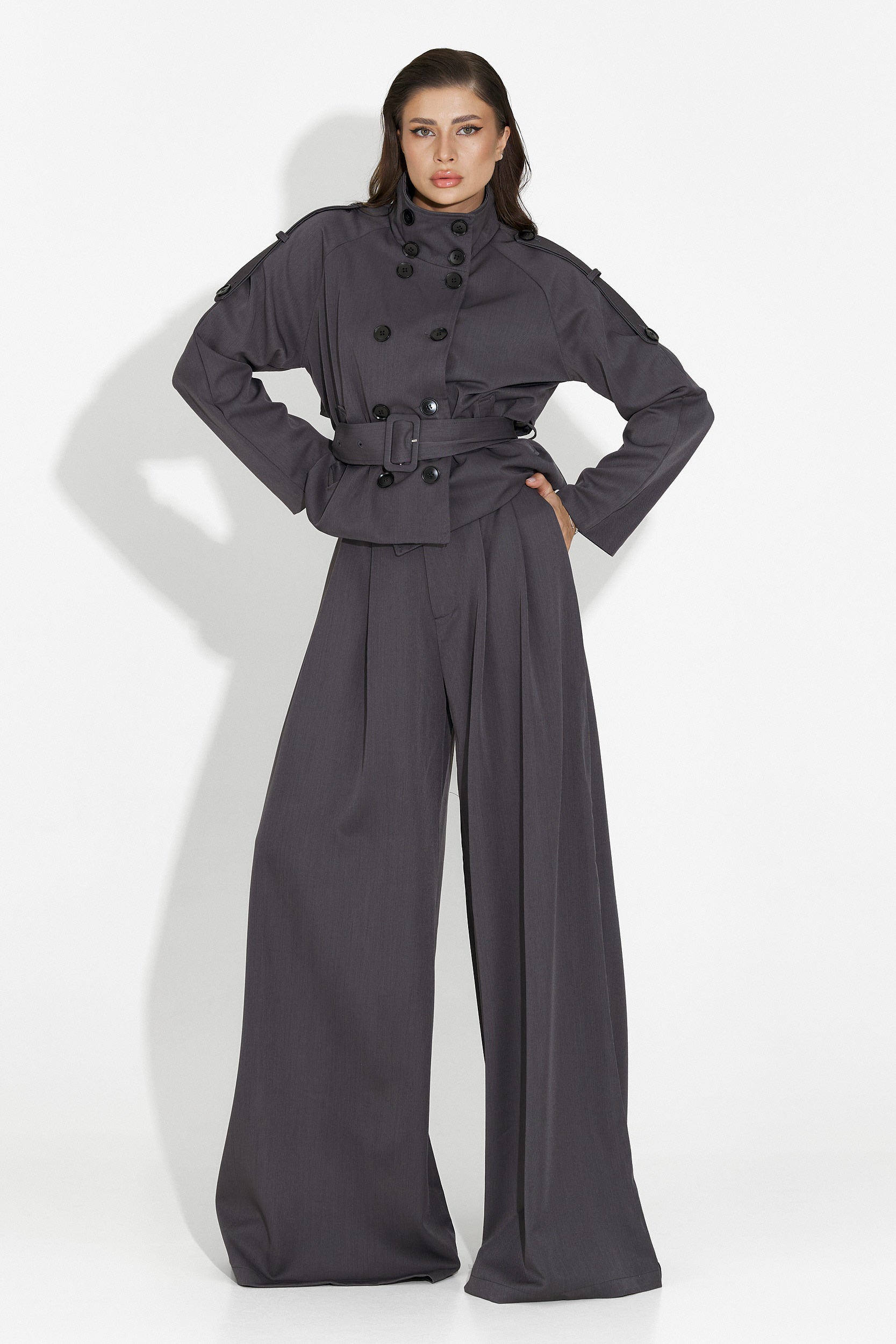 Compleu dama elegant gri Belora Bogas