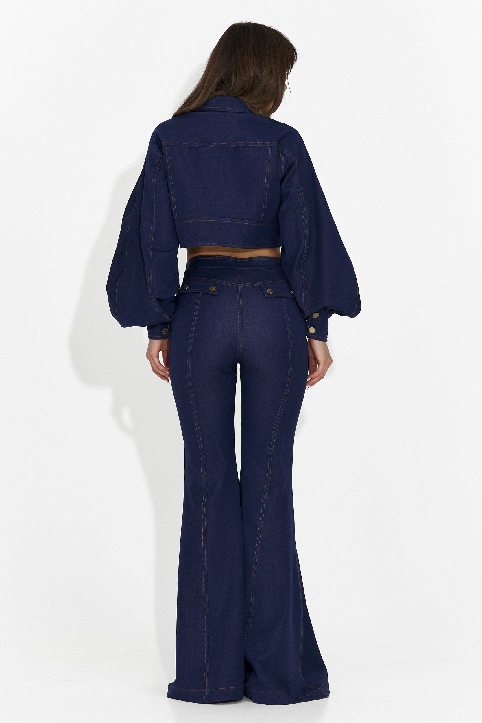 Compleu dama pantaloni + jacheta albastru Kimala Bogas