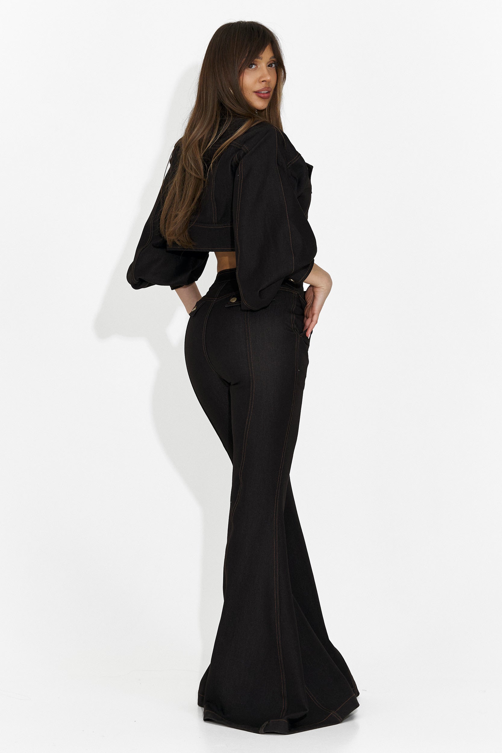 Compleu dama pantaloni + jacheta negru Kimala Bogas