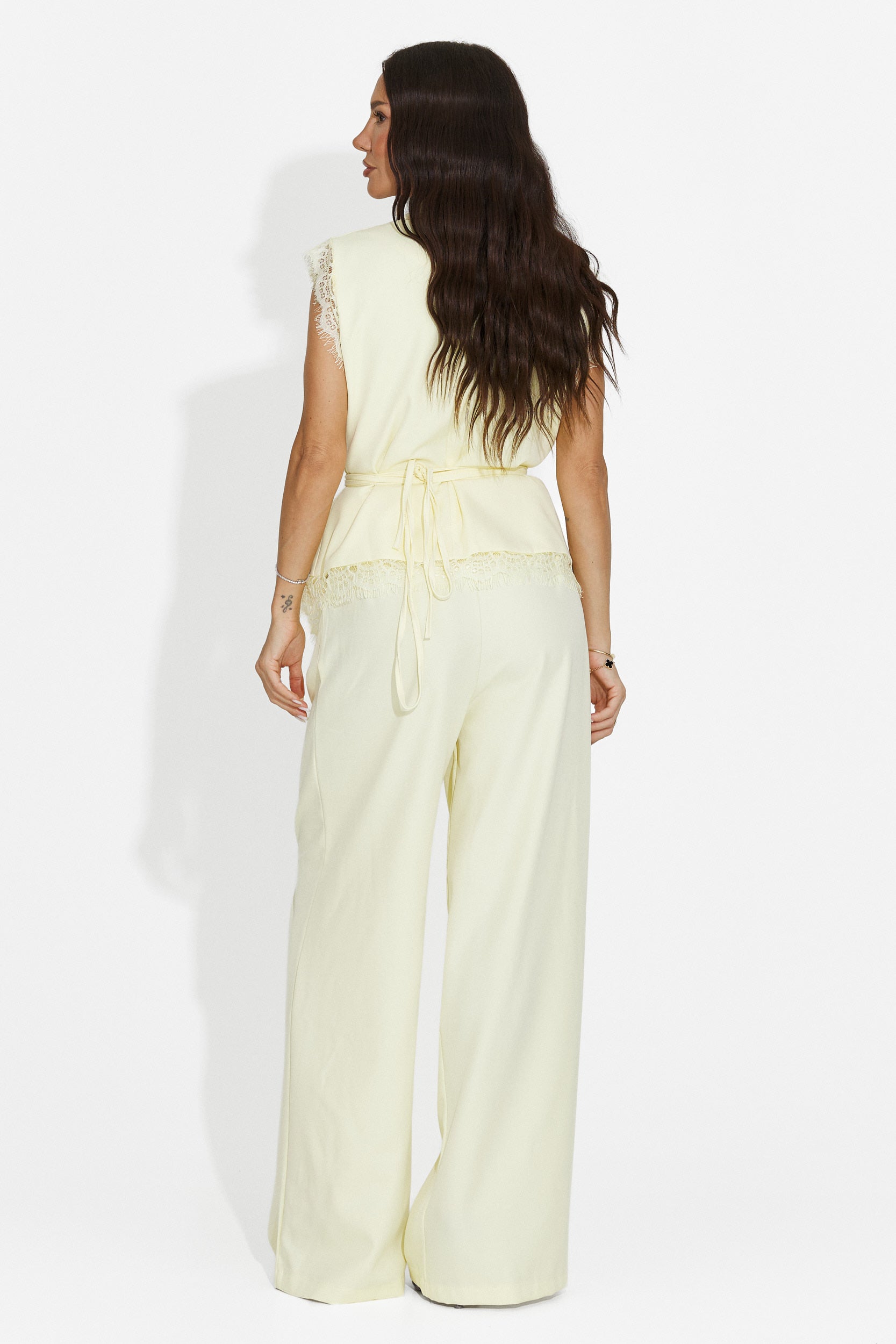 Compleu dama vesta + pantaloni galben Felania Bogas