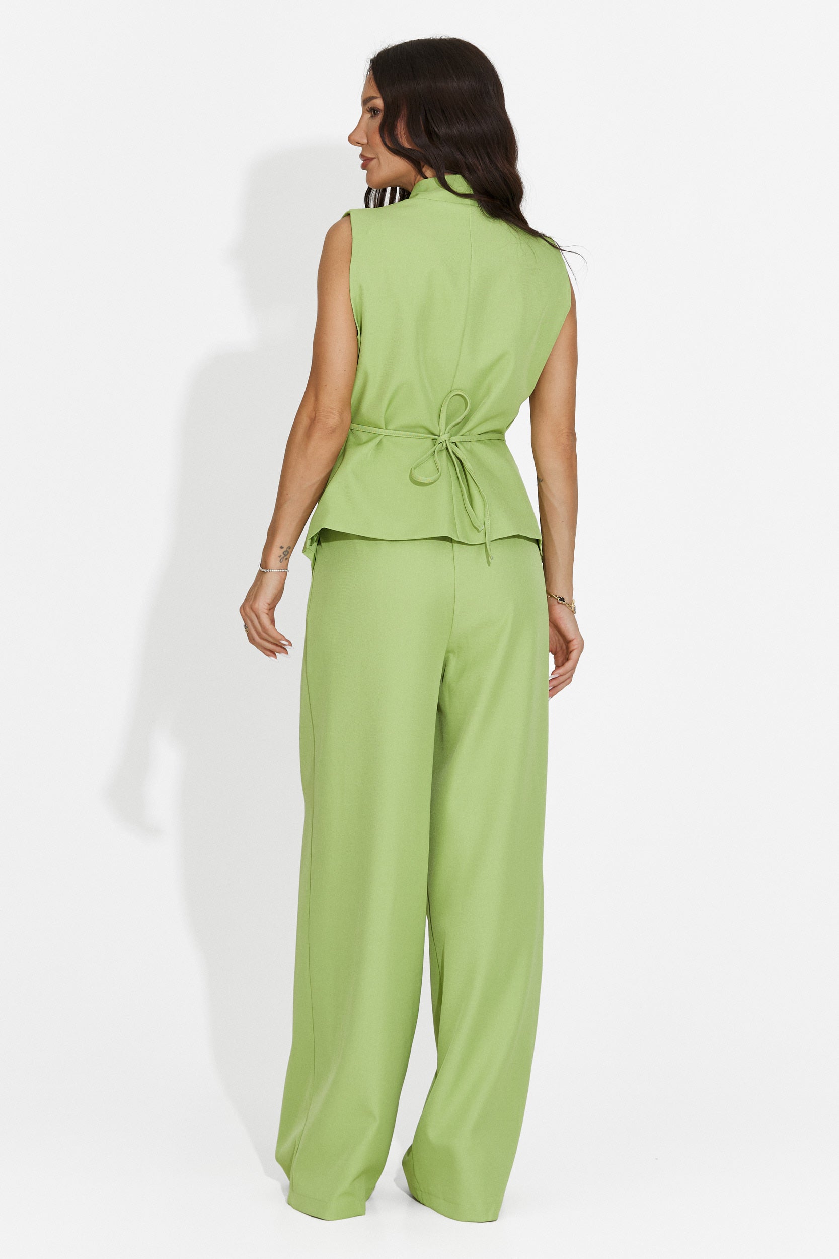 Compleu dama vesta + pantaloni verde Chelora Bogas