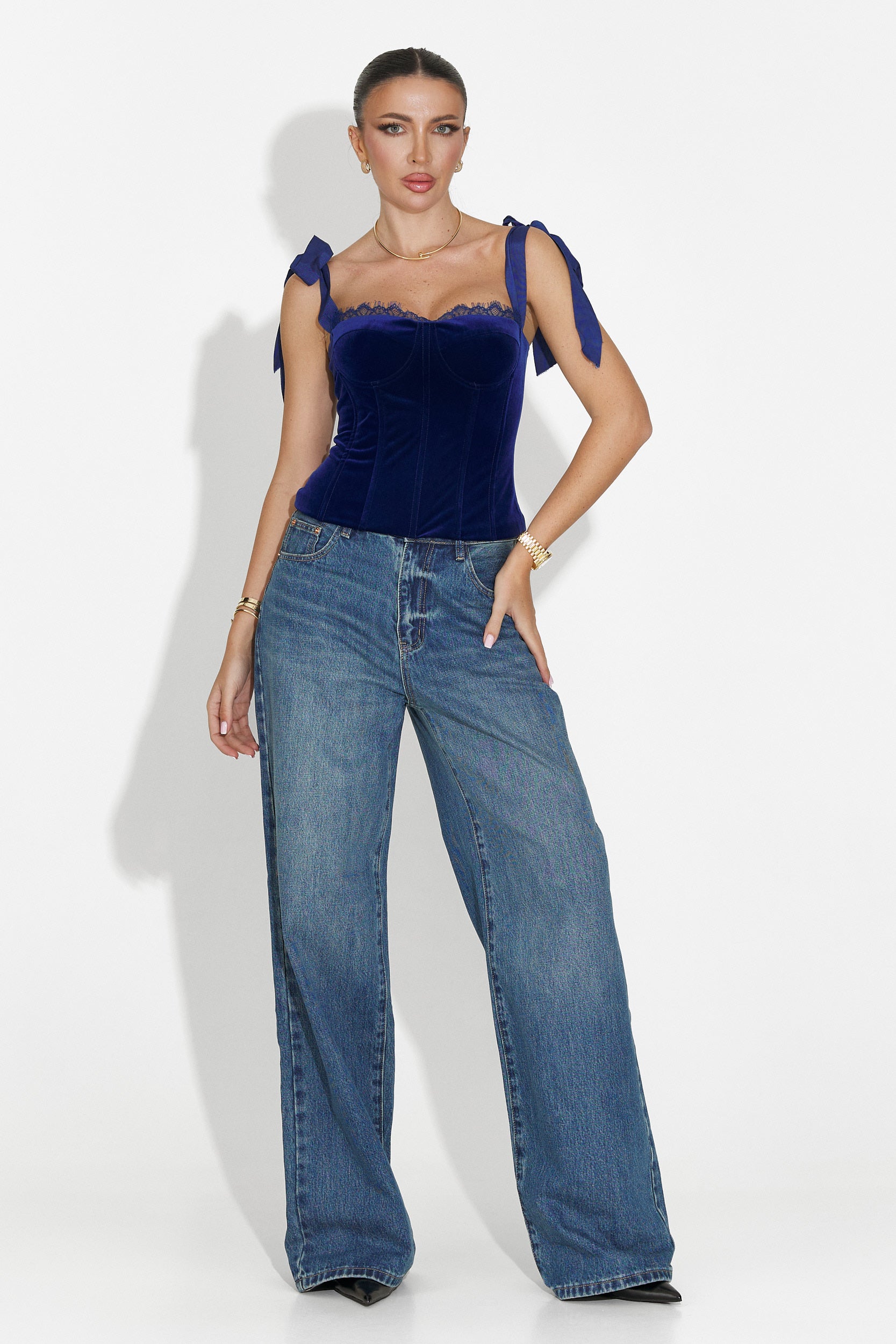 Corset dama elegant albastru Dianela Bogas