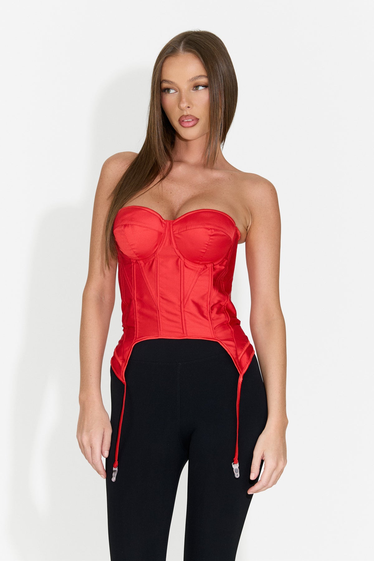 Corset dama elegant rosu Storas Bogas