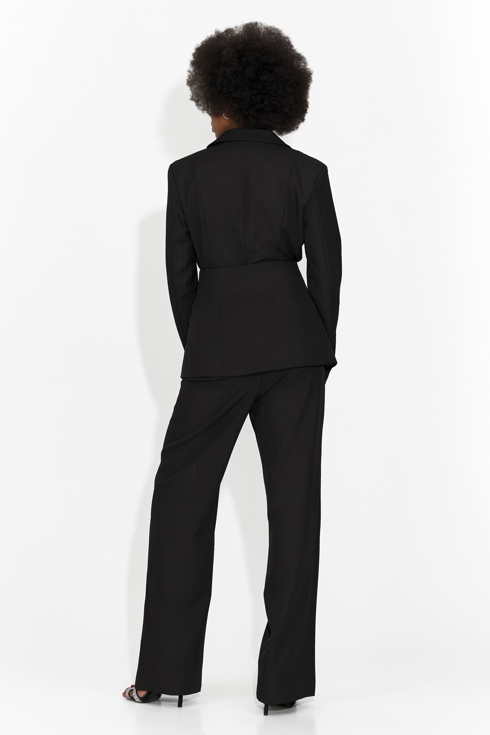 Costum dama 3 piese sacou + corset + pantaloni negru Glimena Bo