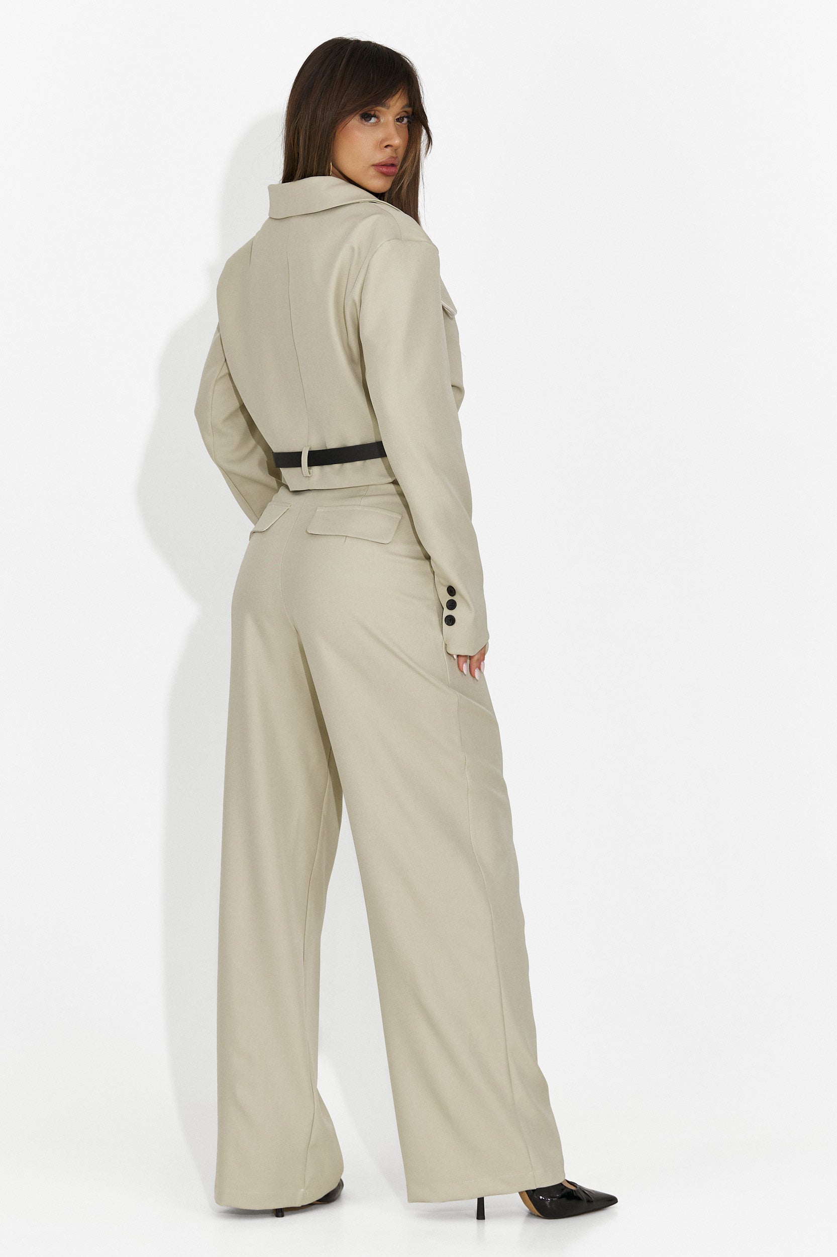 Costum dama elegant bej Esmara Bogas