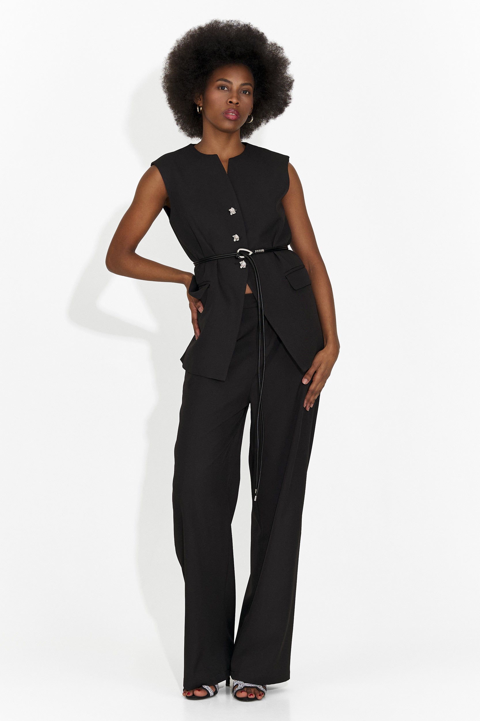 Costum dama vesta + pantaloni negru Avilma Bogas