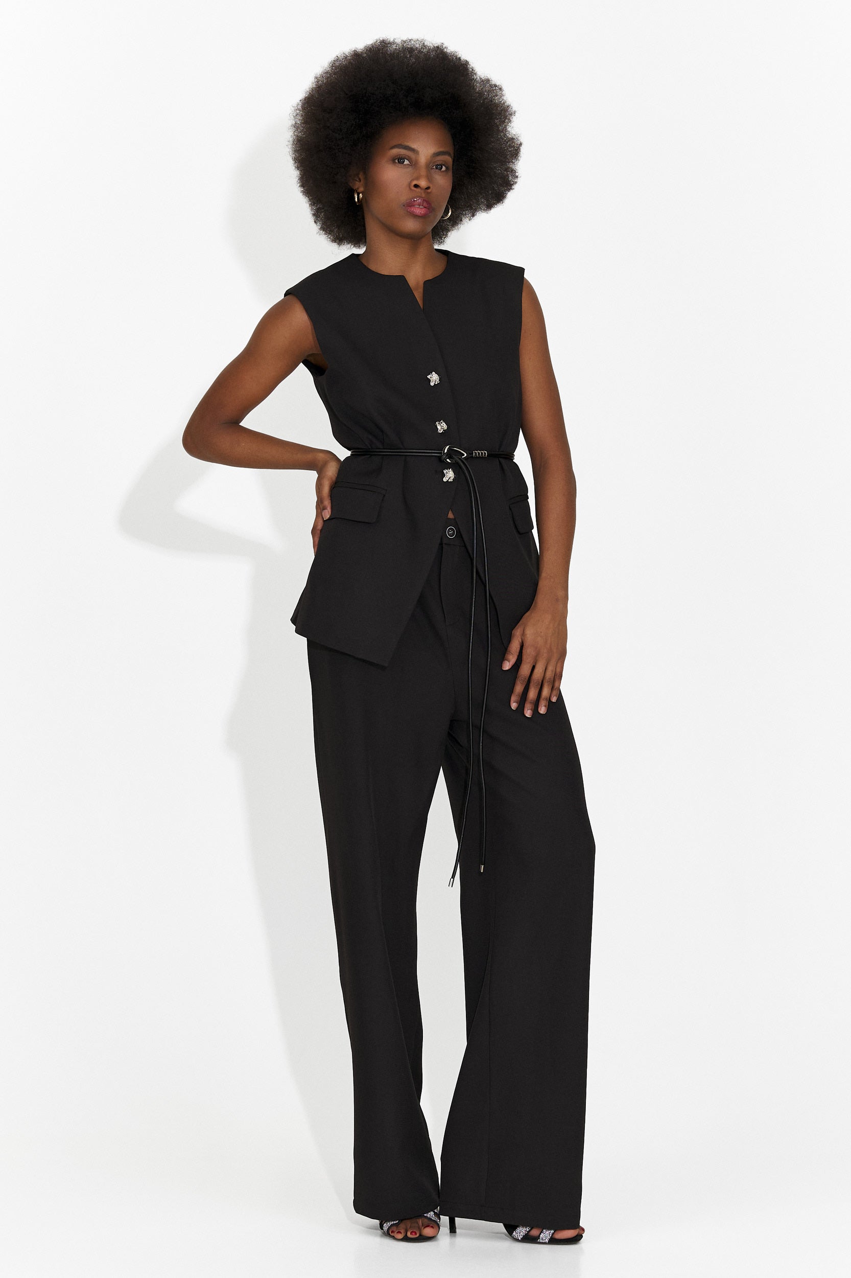 Costum dama vesta + pantaloni negru Avilma Bogas