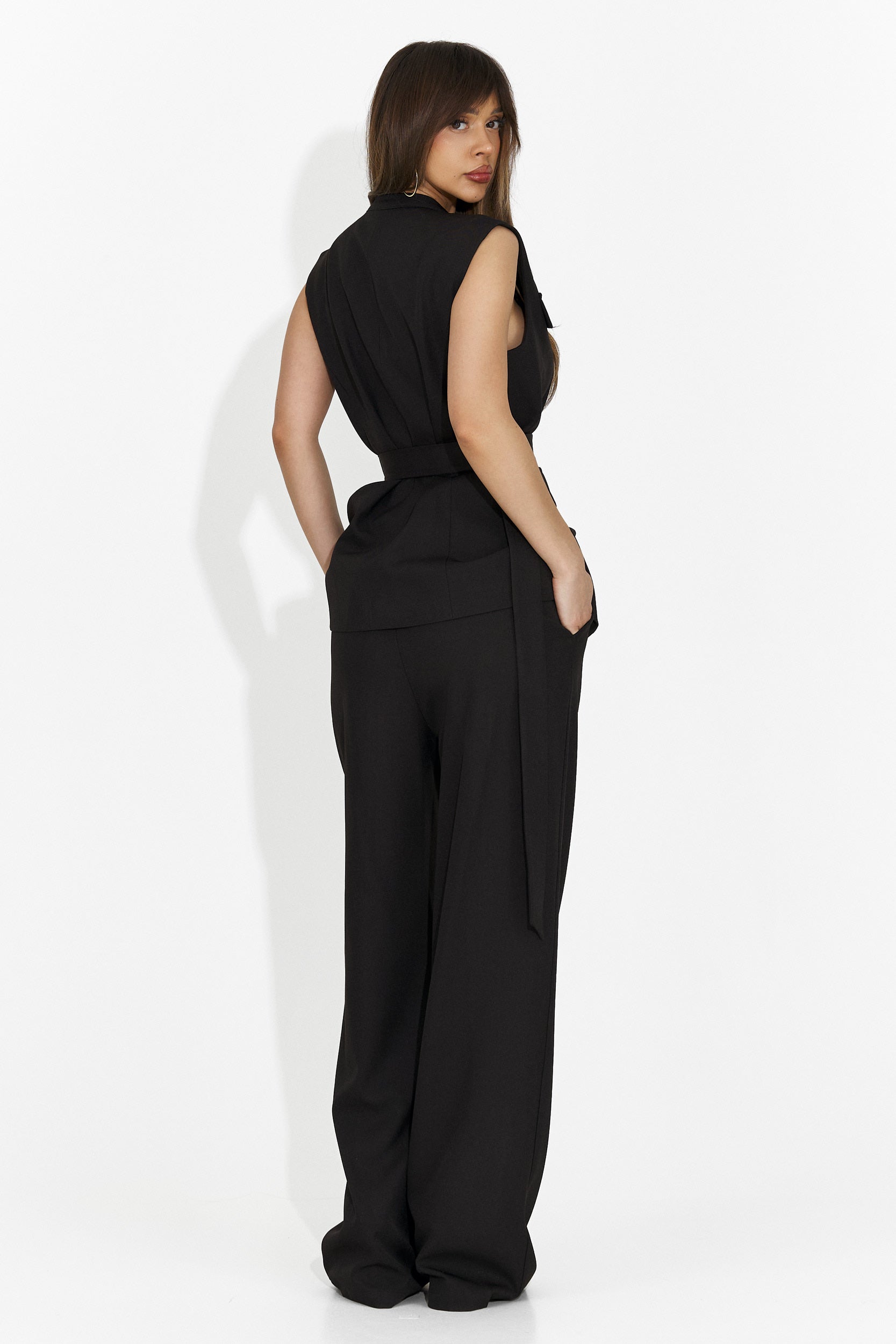 Costum dama vesta + pantaloni negru Lafora Bogas