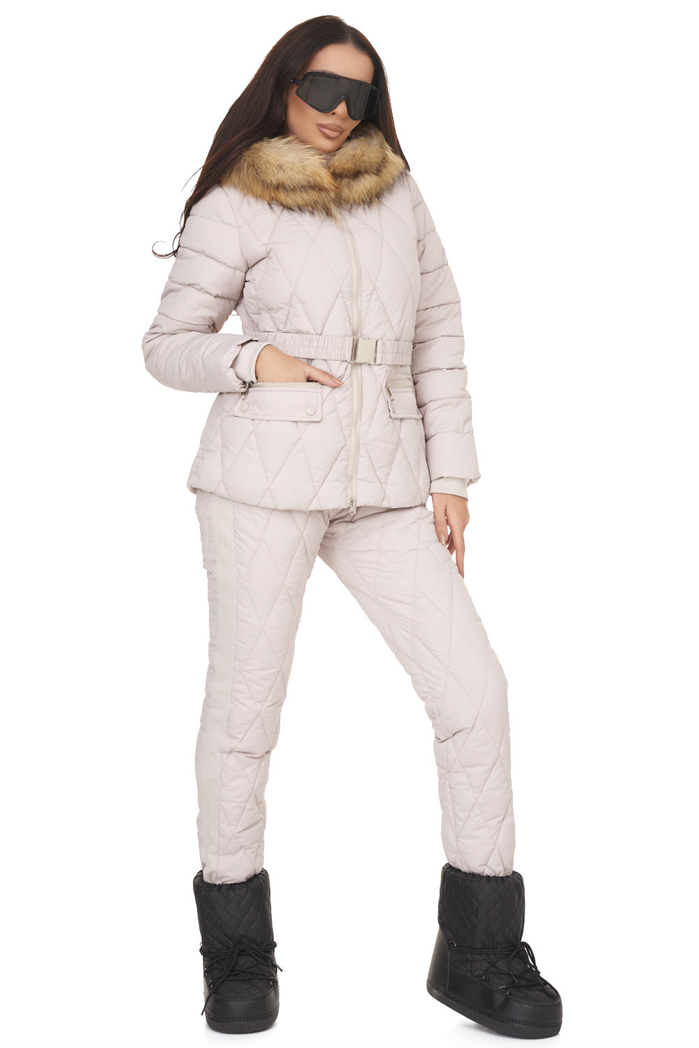 Costum de iarna dama bej Zemidea Bogas