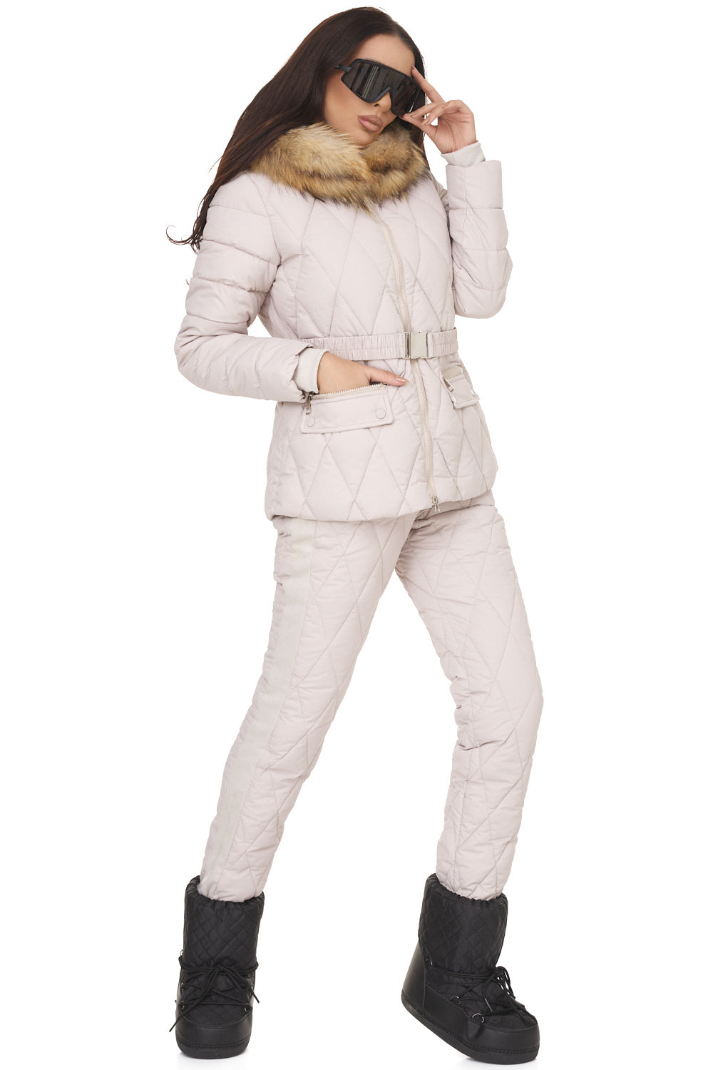 Costum de iarna dama bej Zemidea Bogas