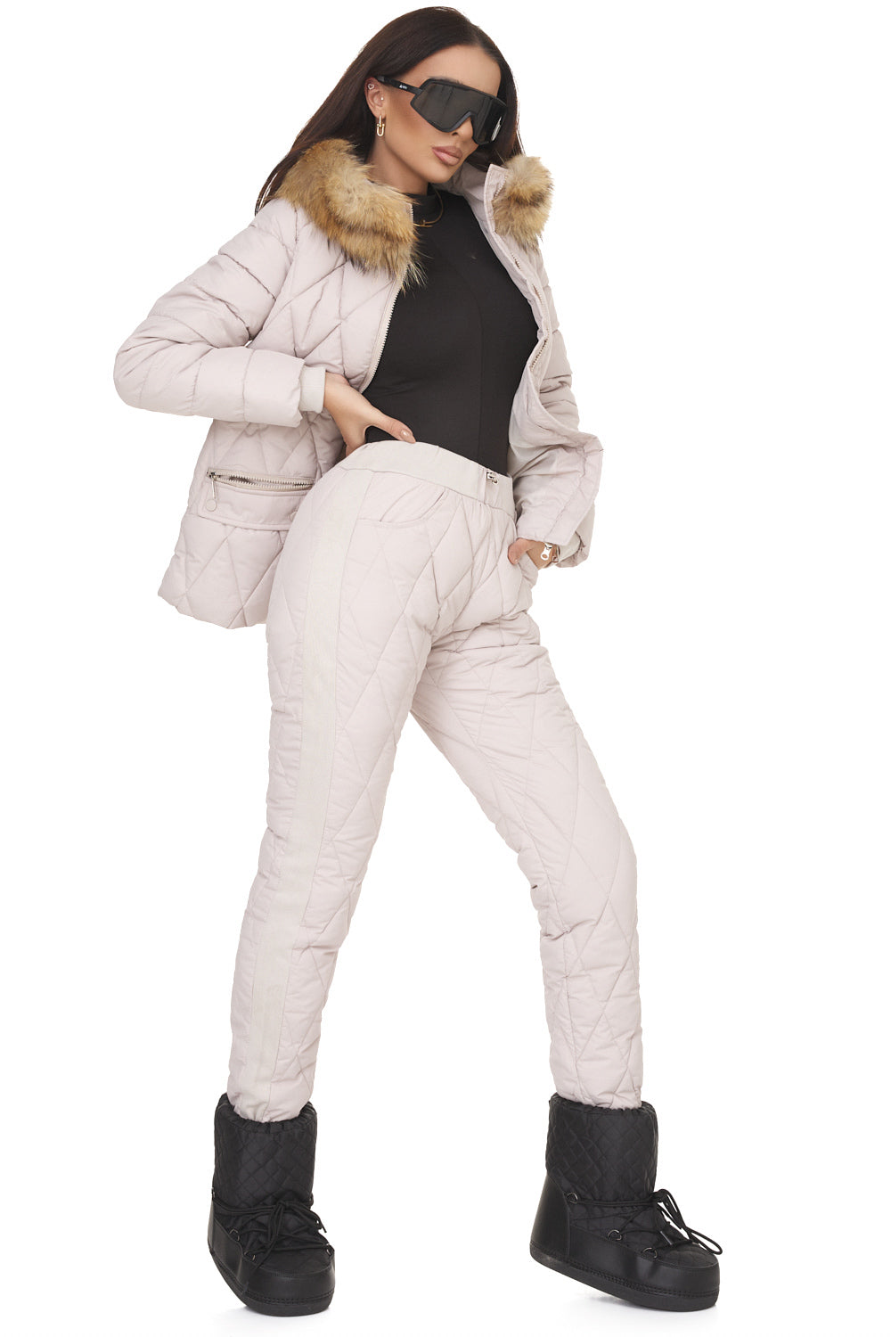 Costum de iarna dama bej Zemidea Bogas