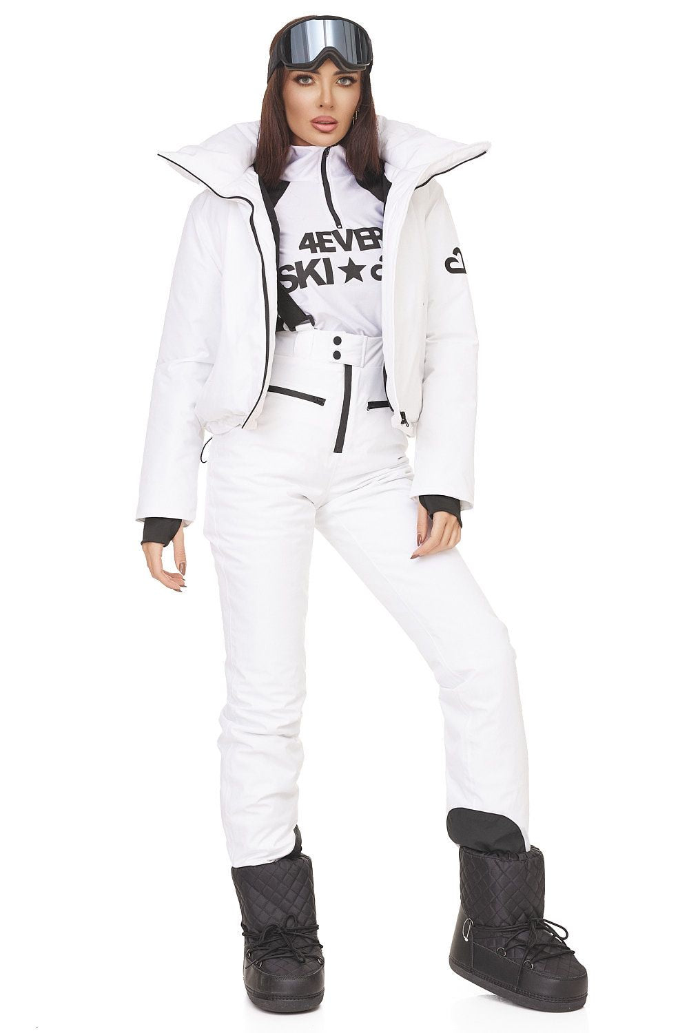 Reasia Bogas White Casual Ski Suit