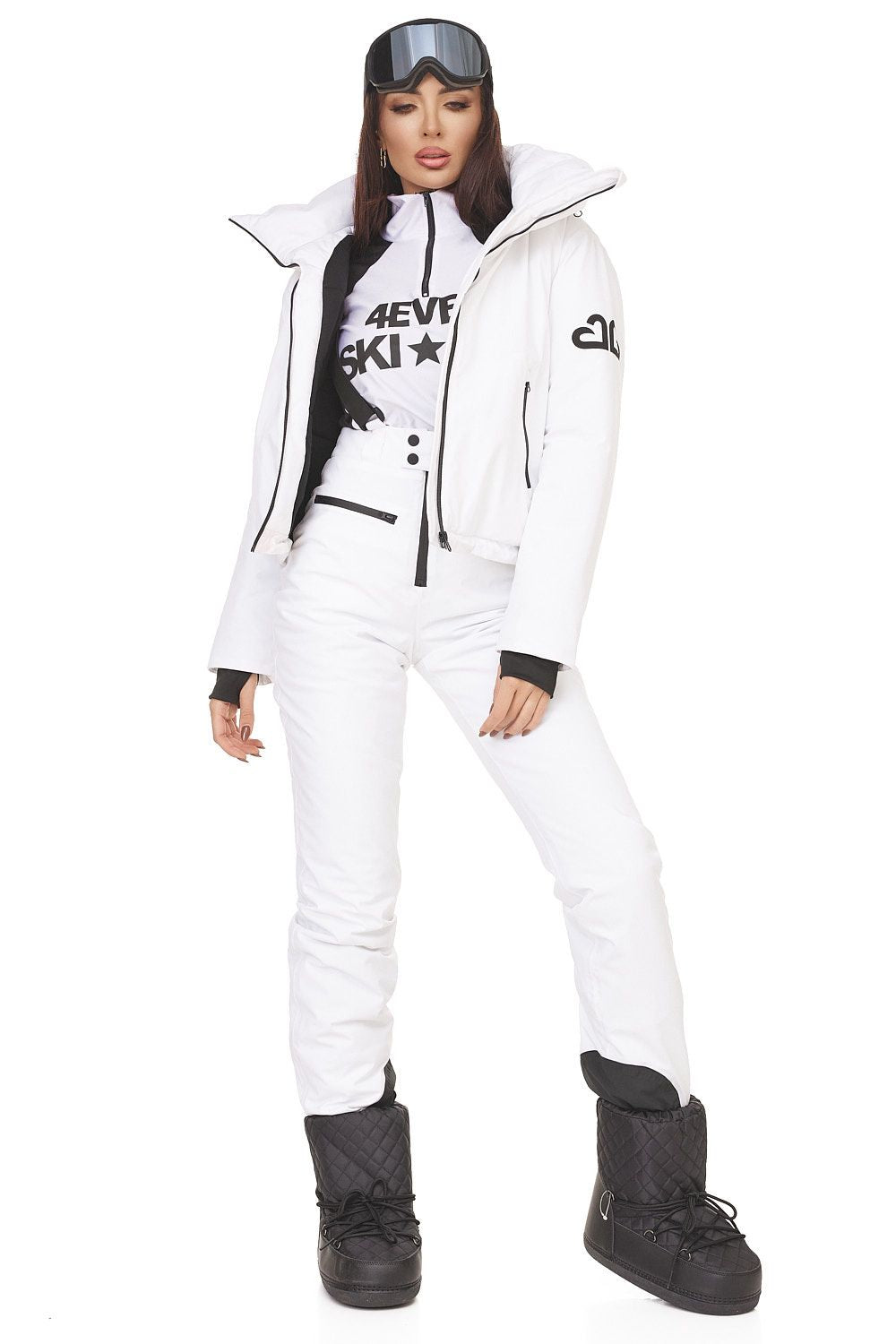 Reasia Bogas White Casual Ski Suit