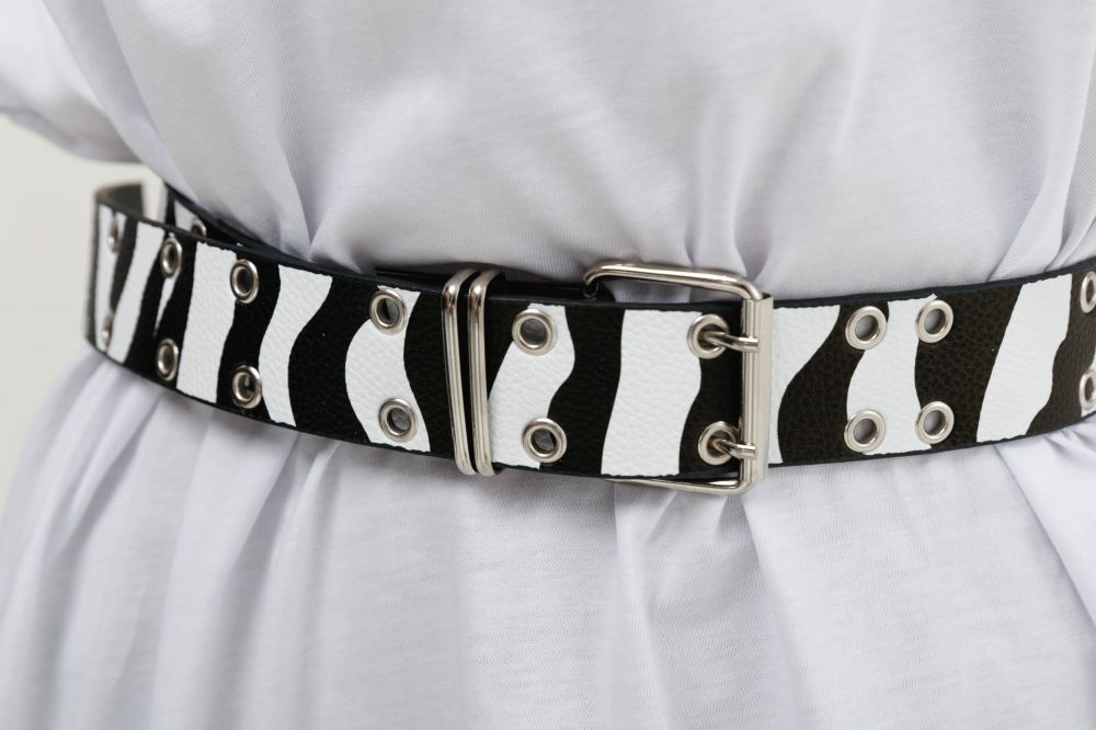 Constance Bogas White Black Women's Belt