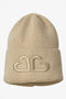 Casual Beige Tausia Bogas Ladies Beanie Hat