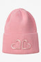 Casual Pink Tausia Bogas Ladies Beanie Hat