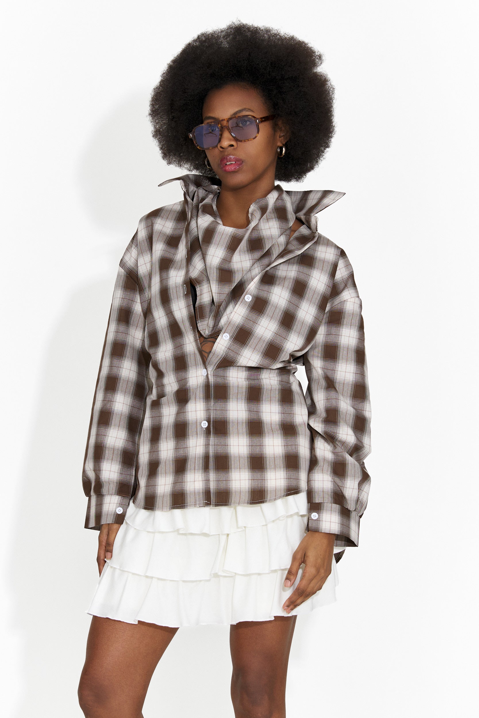 Fusta dama casual alba Nathaly Bogas