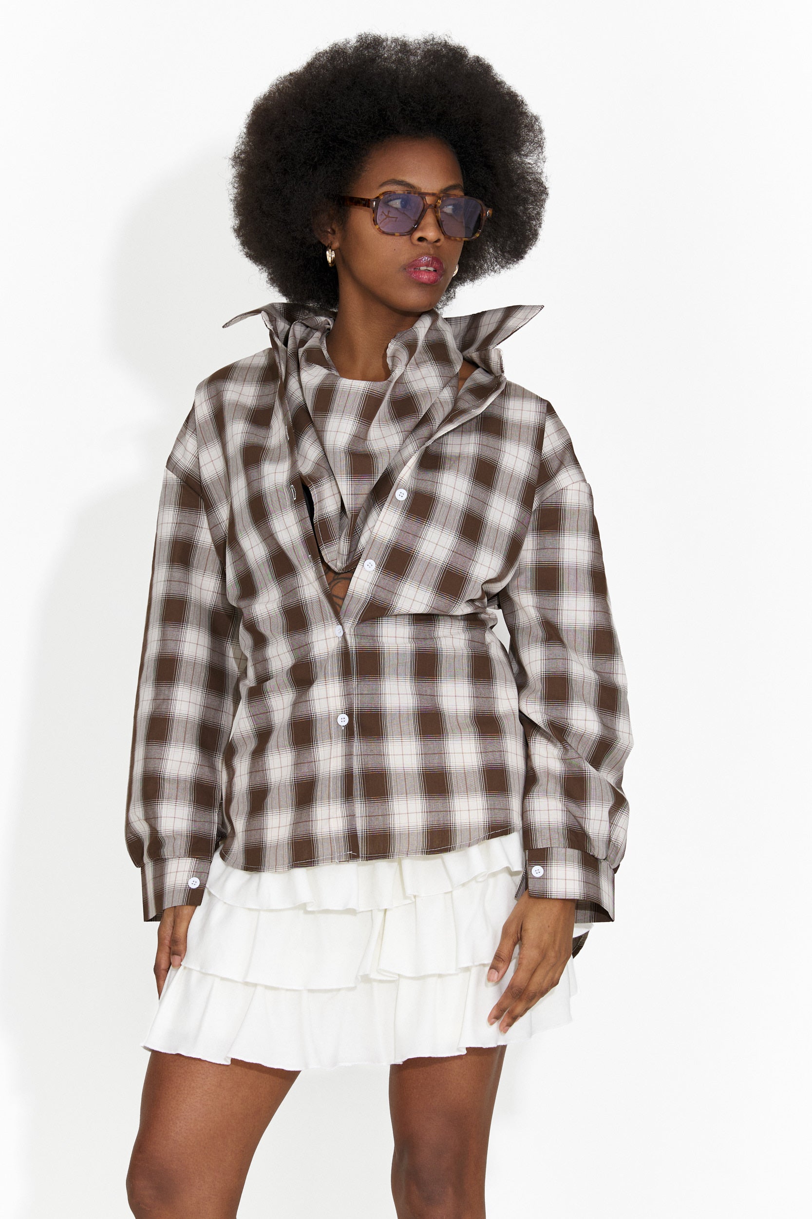 Fusta dama casual alba Nathaly Bogas