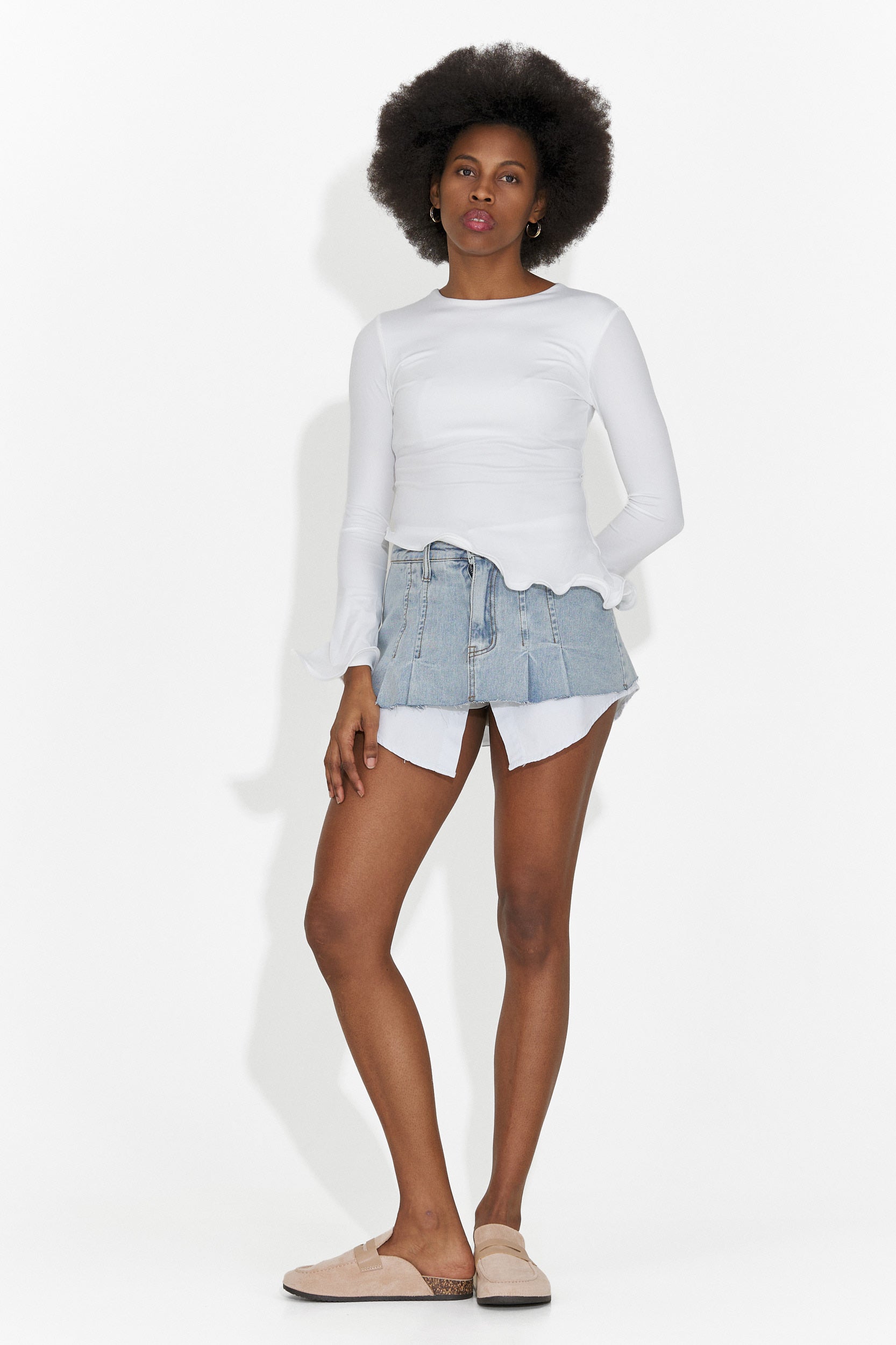 Fusta dama casual bleu Iustina Bogas