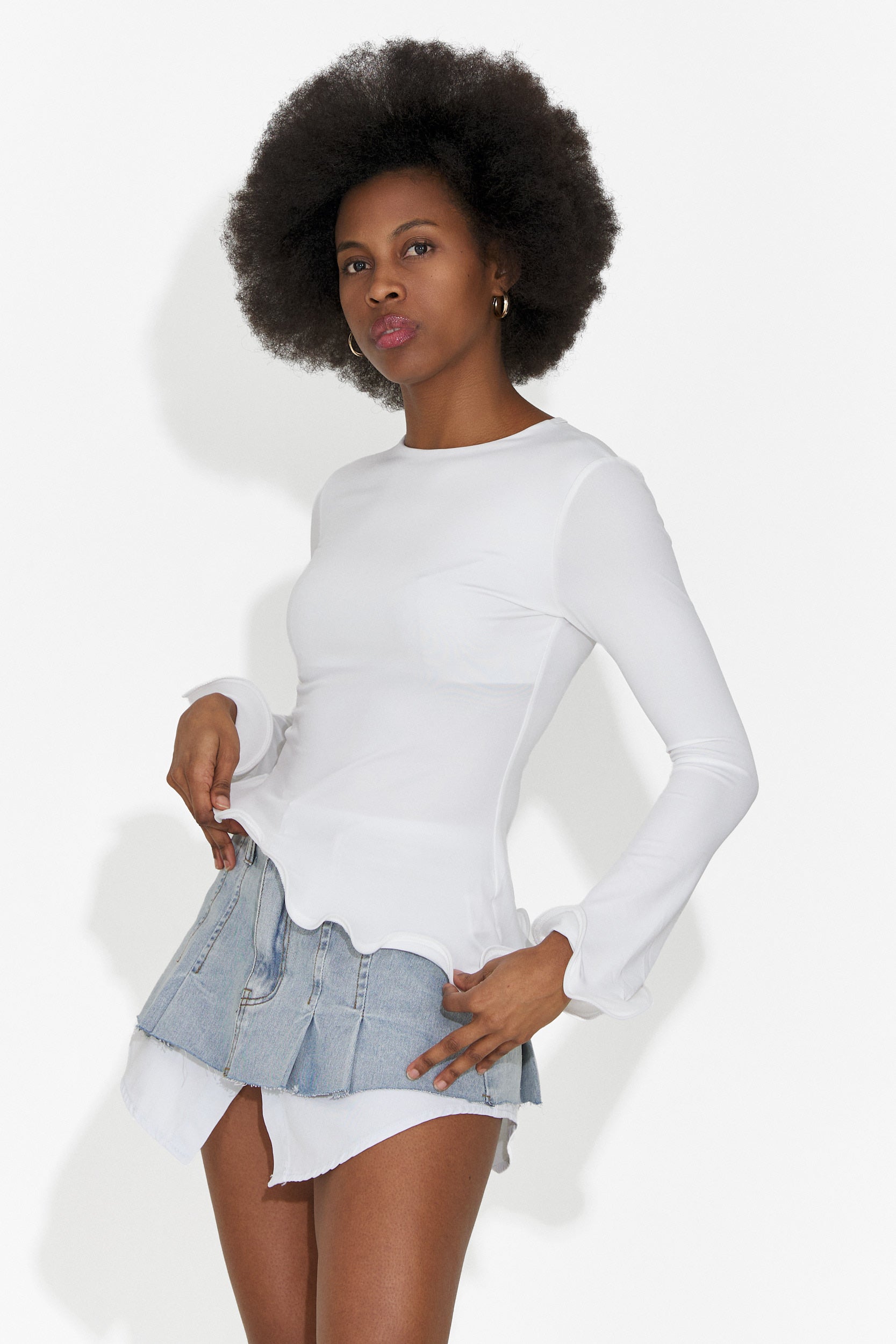 Fusta dama casual bleu Iustina Bogas