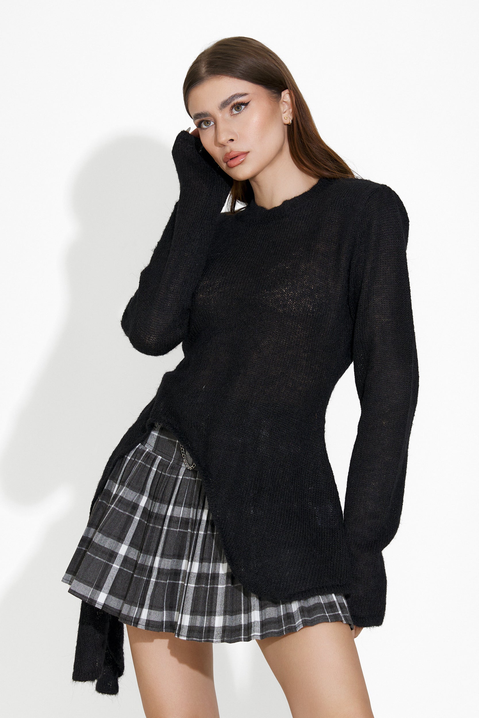 Aseva Bogas Casual Grey Skirt for Women