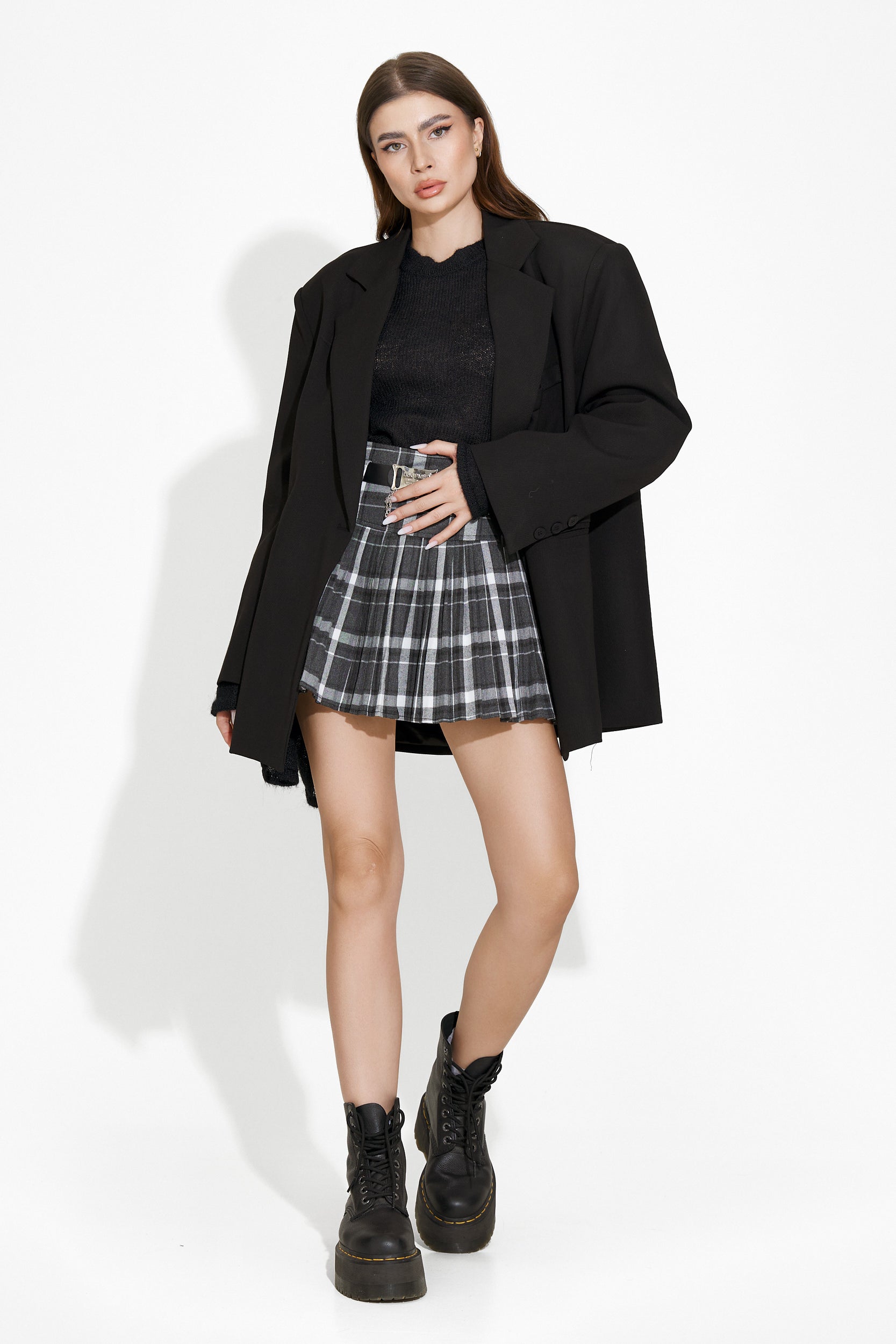 Aseva Bogas Casual Grey Skirt for Women