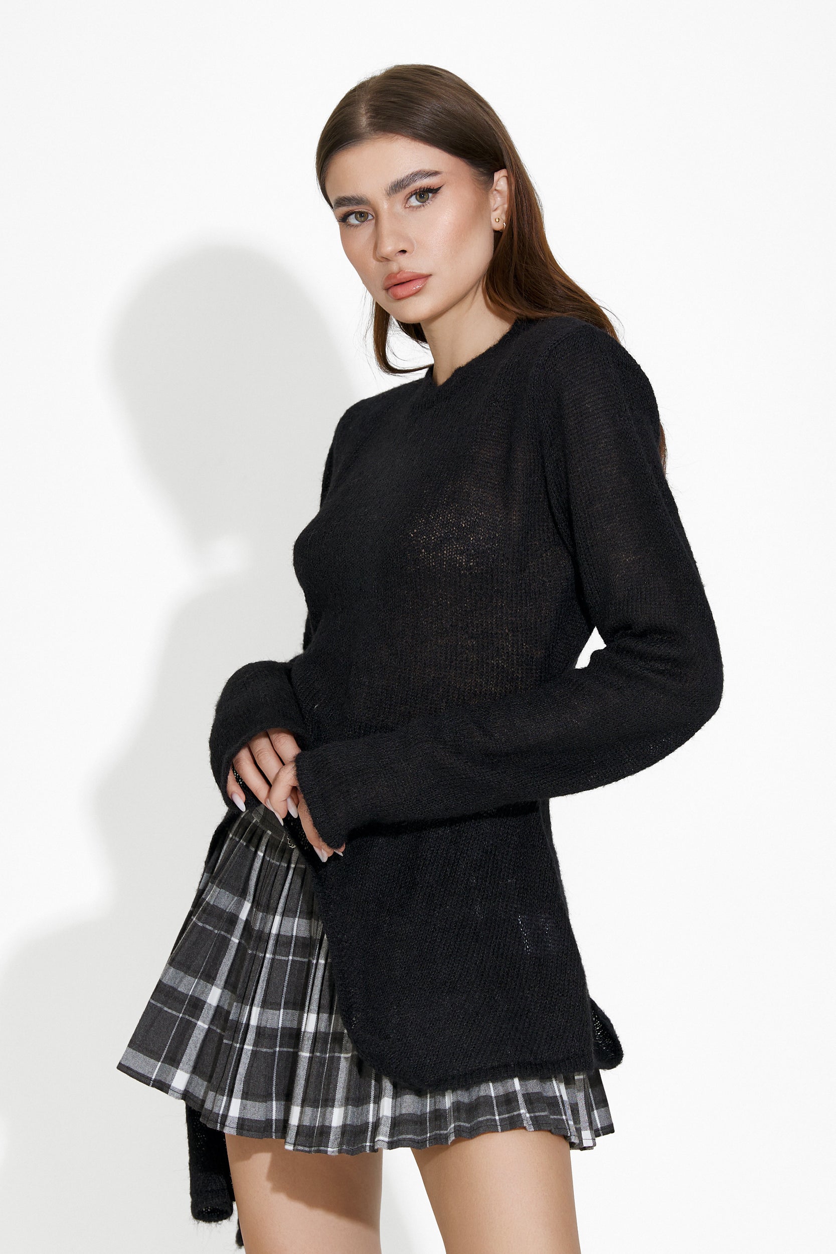 Aseva Bogas Casual Grey Skirt for Women